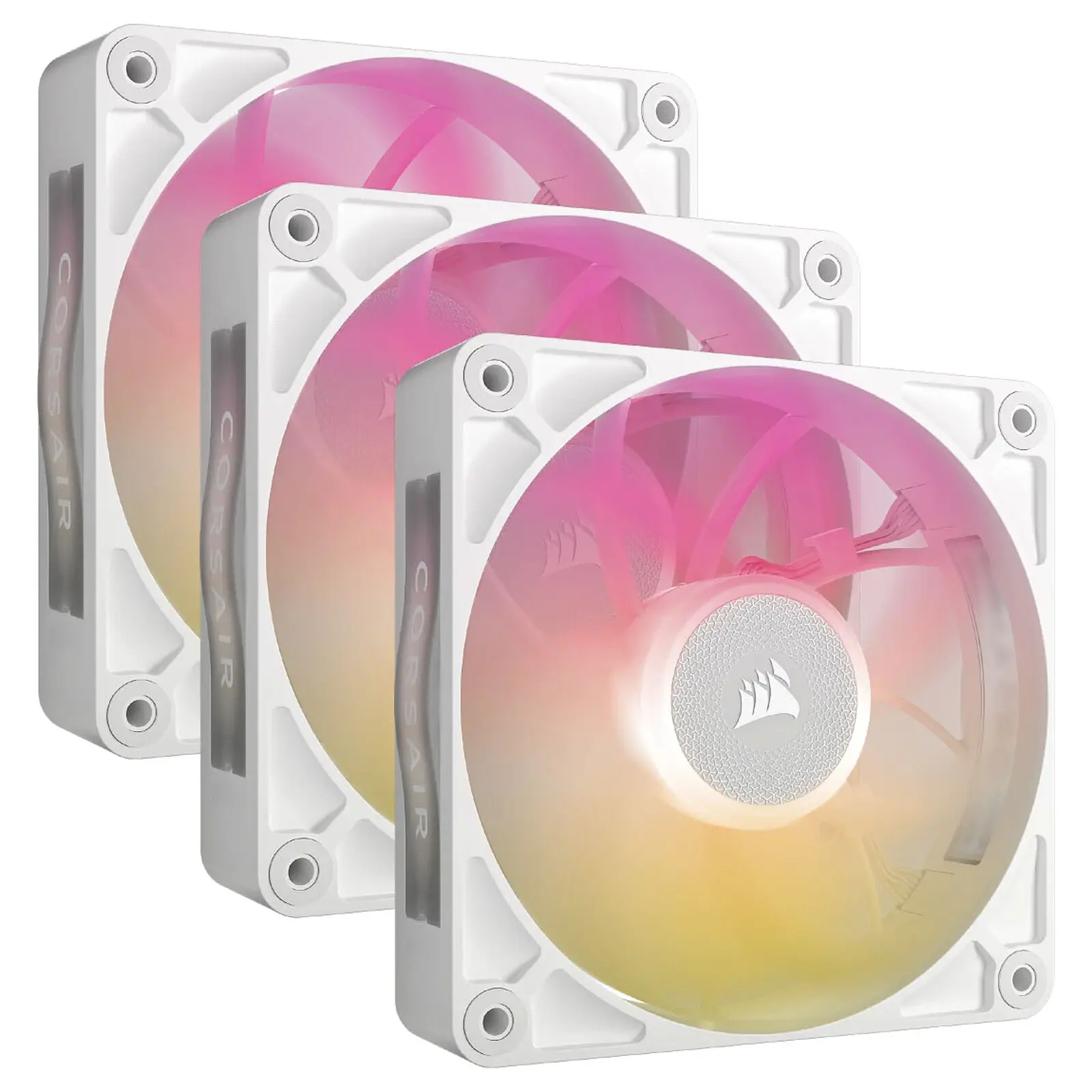 Corsair iCUE LINK RX120 MAX RGB, Ventola PWM - 120mm Thick Fan, Triple Fan Kit - Bianco
