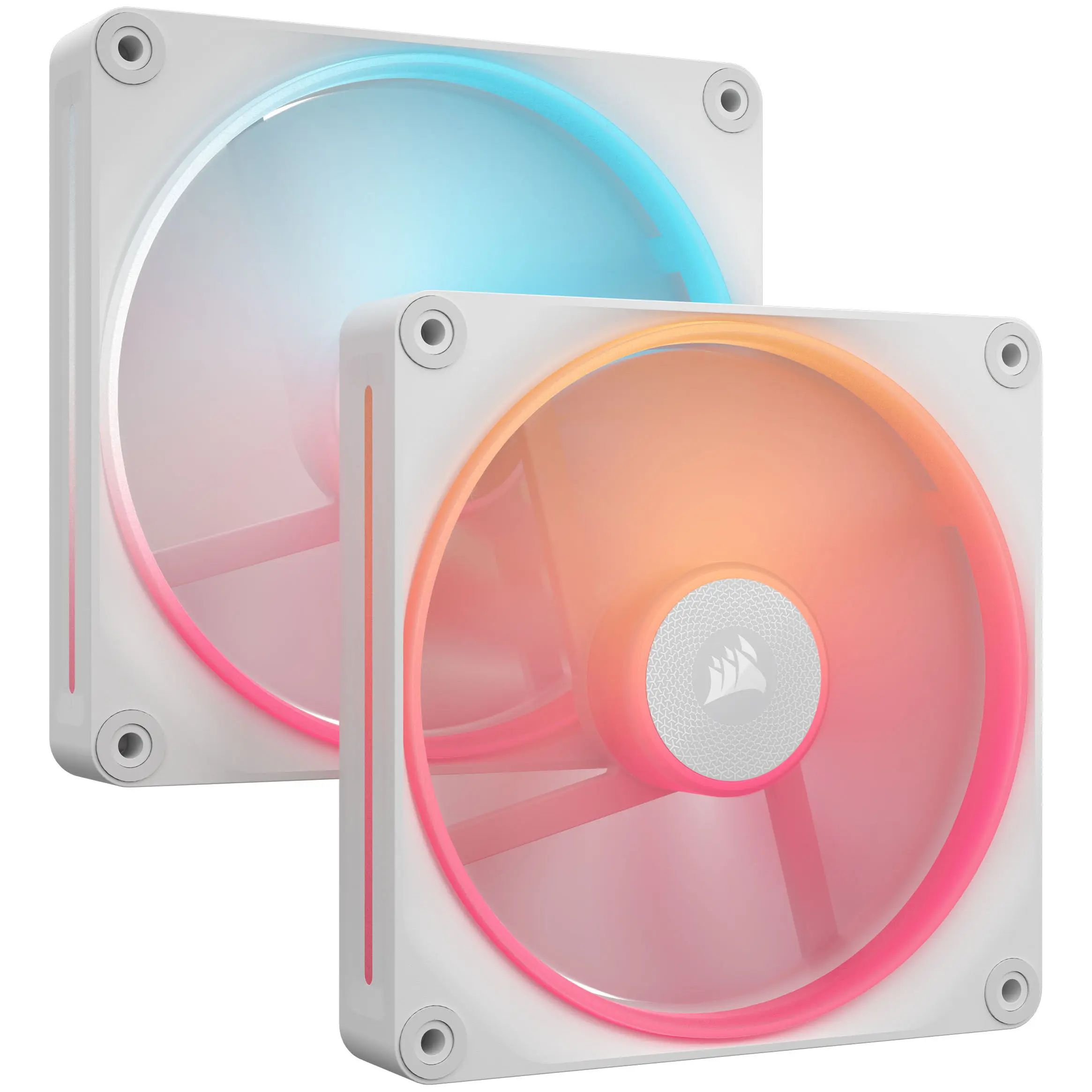 Corsair iCUE LINK LX140-R RGB, Ventola PWM Reverse, Dual Fan Kit, Bianco - 140mm