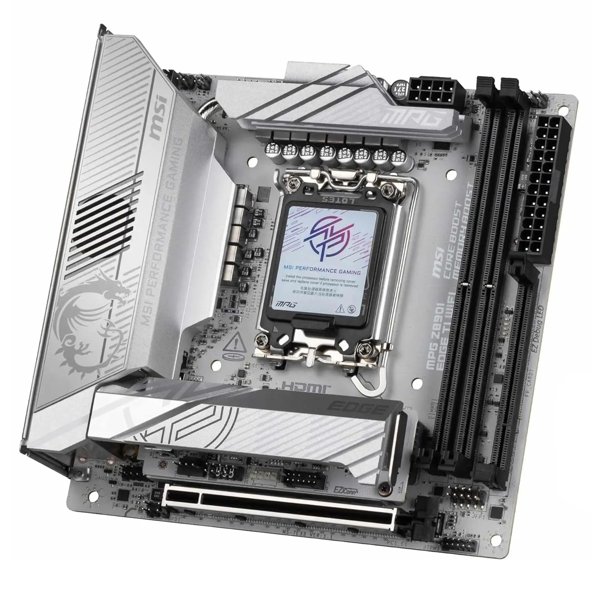 MSI MPG Z890I EDGE TI WIFI, Intel Z890 Motherboard, DDR5 - Socket 1851 - immagine 3