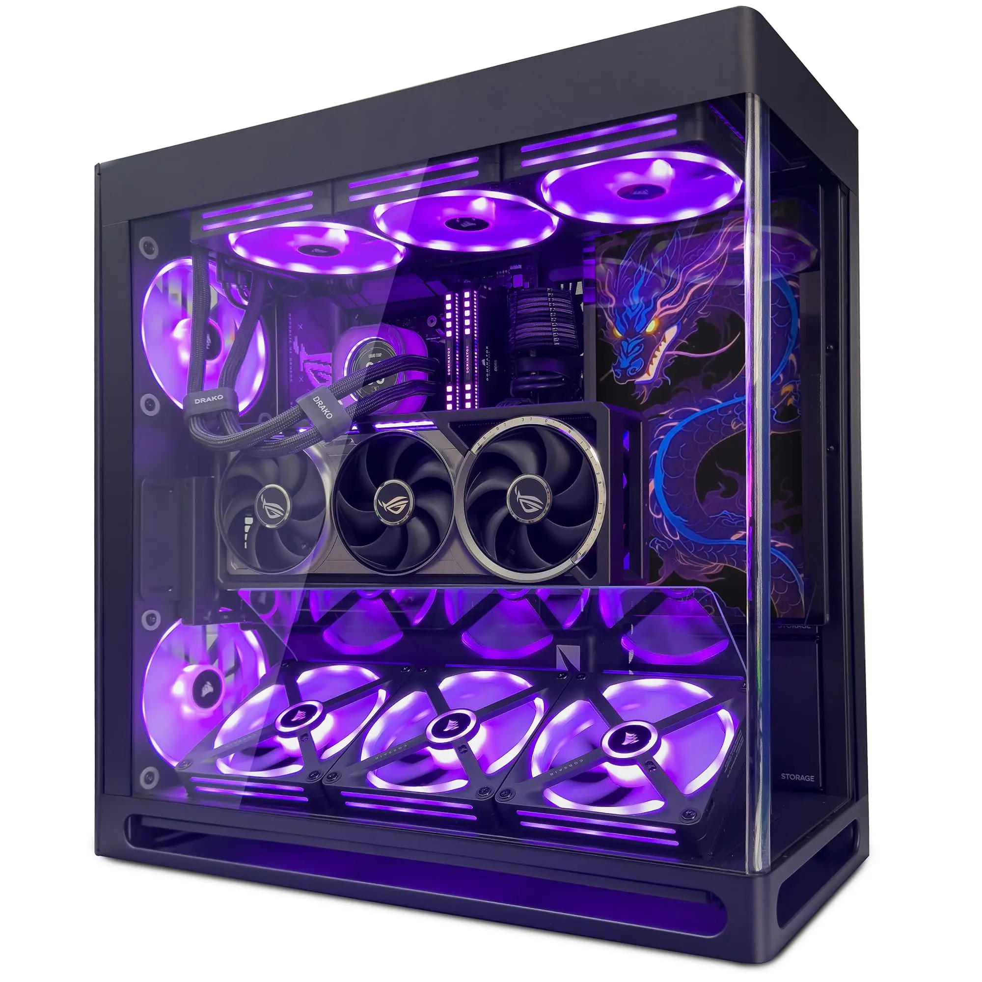 Drako Gaming Rig DRAGON - AMD Ryzen 7 9800X3D, RTX 5080, 32 GB Ram, LCD Screen