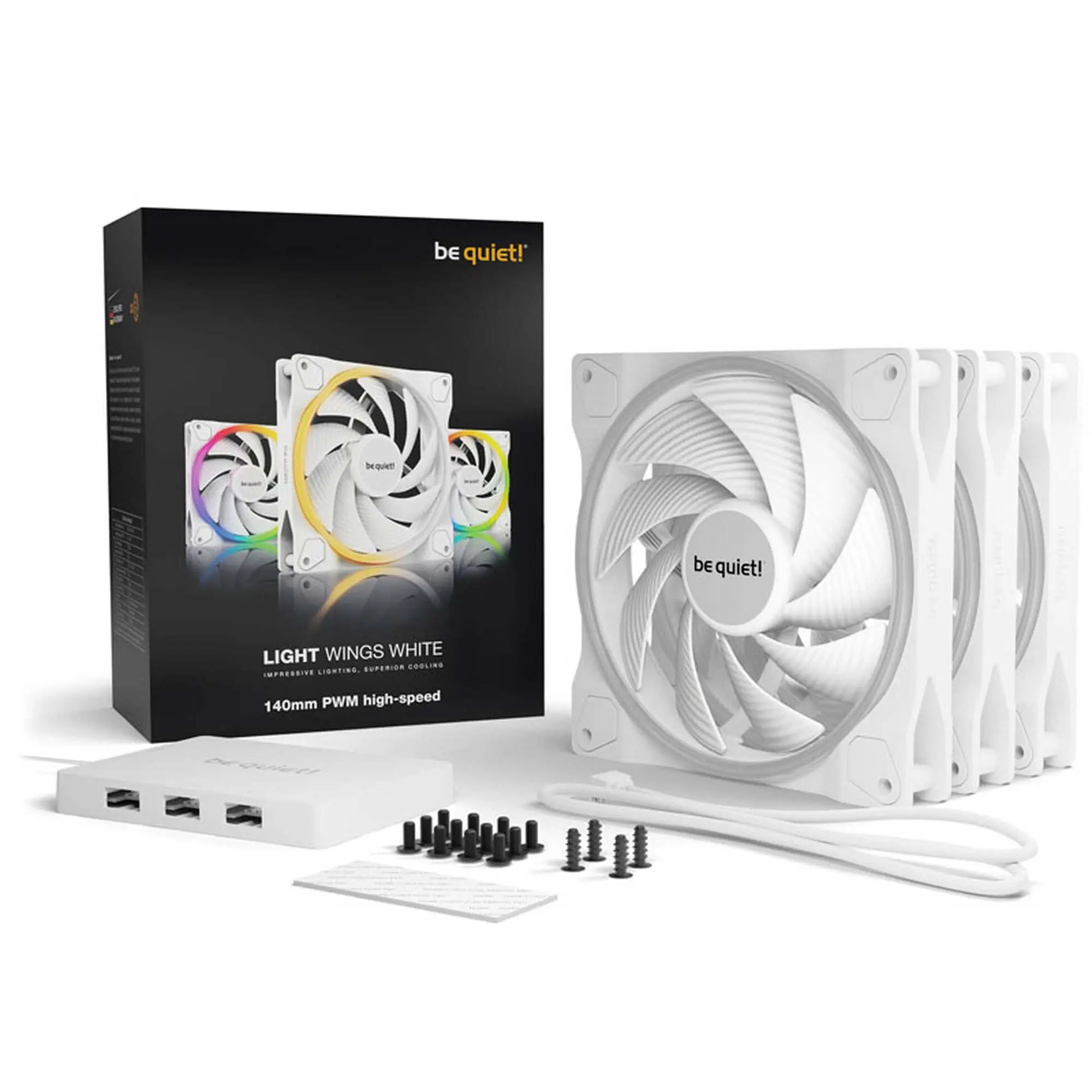 be quiet! Light Wings High-Speed ARGB Fan - 140mm - Bianco (3pz) - immagine 4