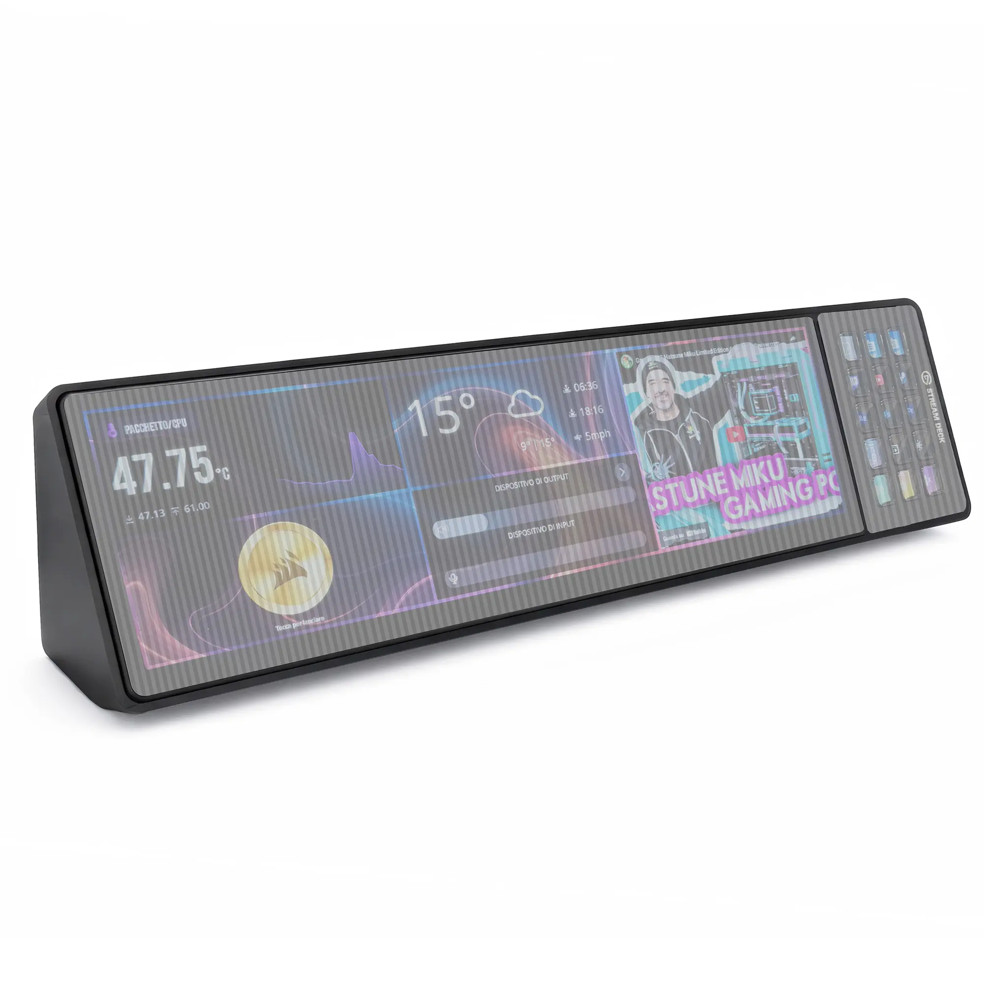Xeneon Edge & Stream Deck Holder 3D Print - Nero - immagine 2