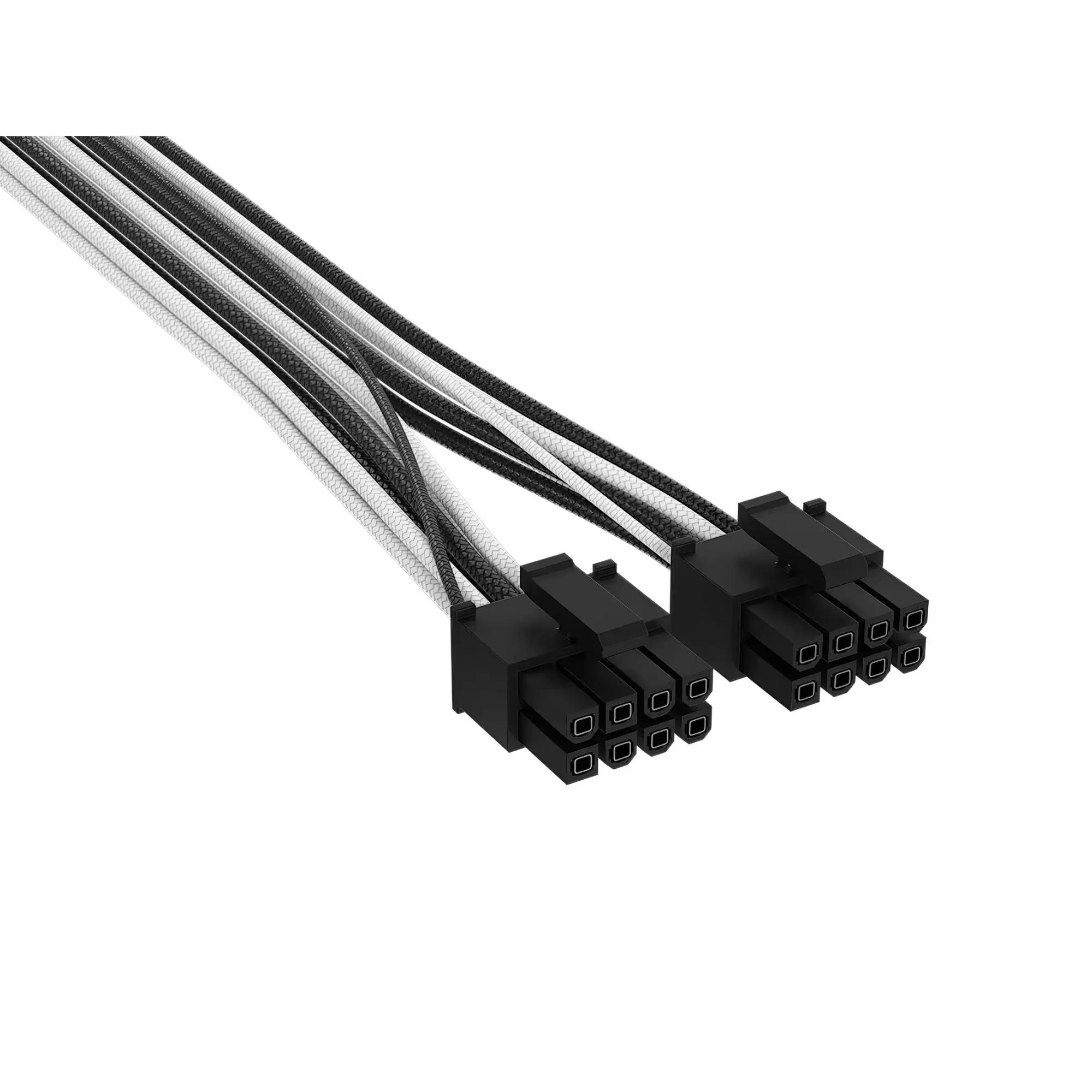 Premium Individually Sleeved, 2x 8-Pin to 12V-2x6 600W Cable, Type 4, Bianco/Nero - immagine 3