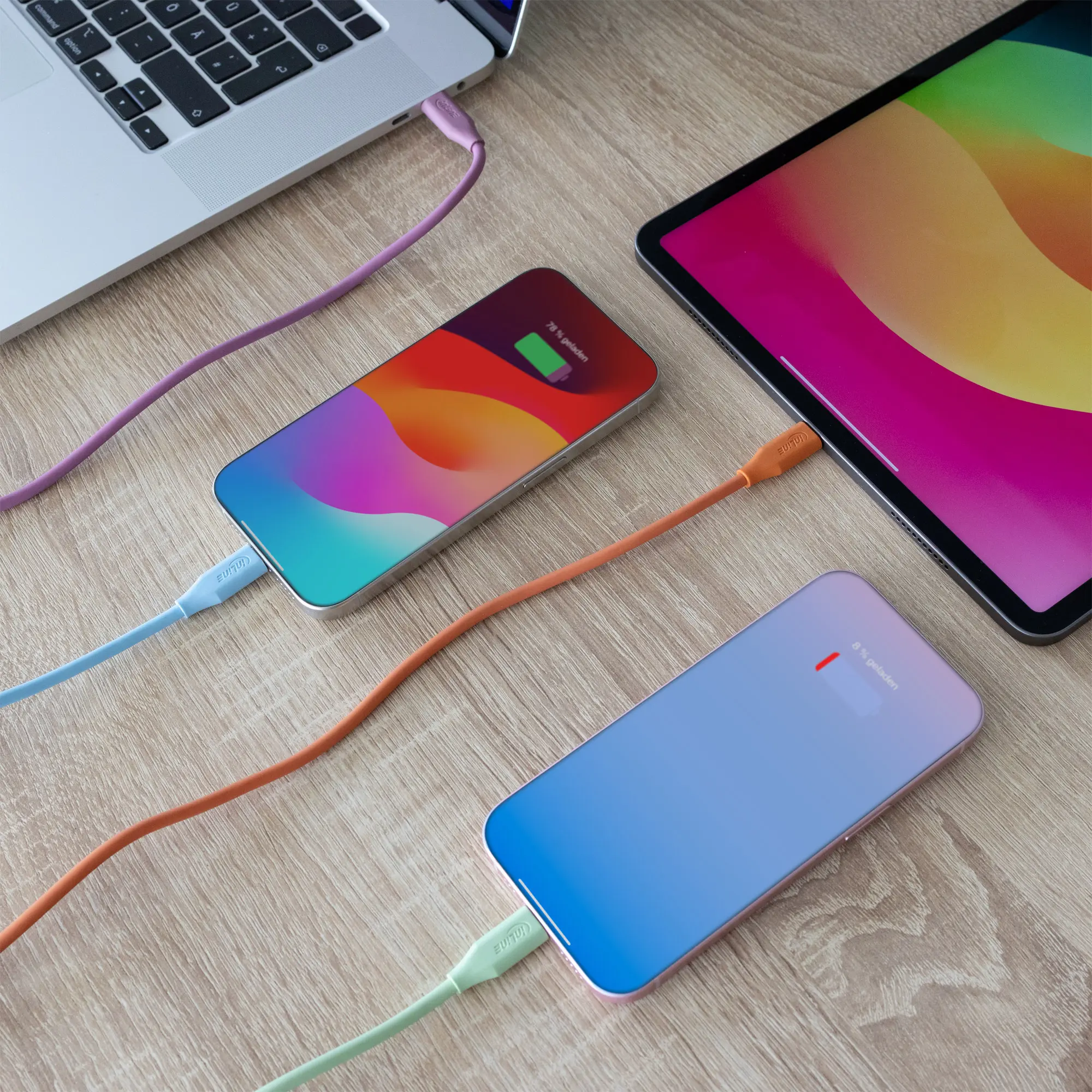 InLine Cavo USB-C 100W - Ricarica rapida PD USB 2.0, silicone flessibile, Ice Candy/blu - 1m - immagine 5