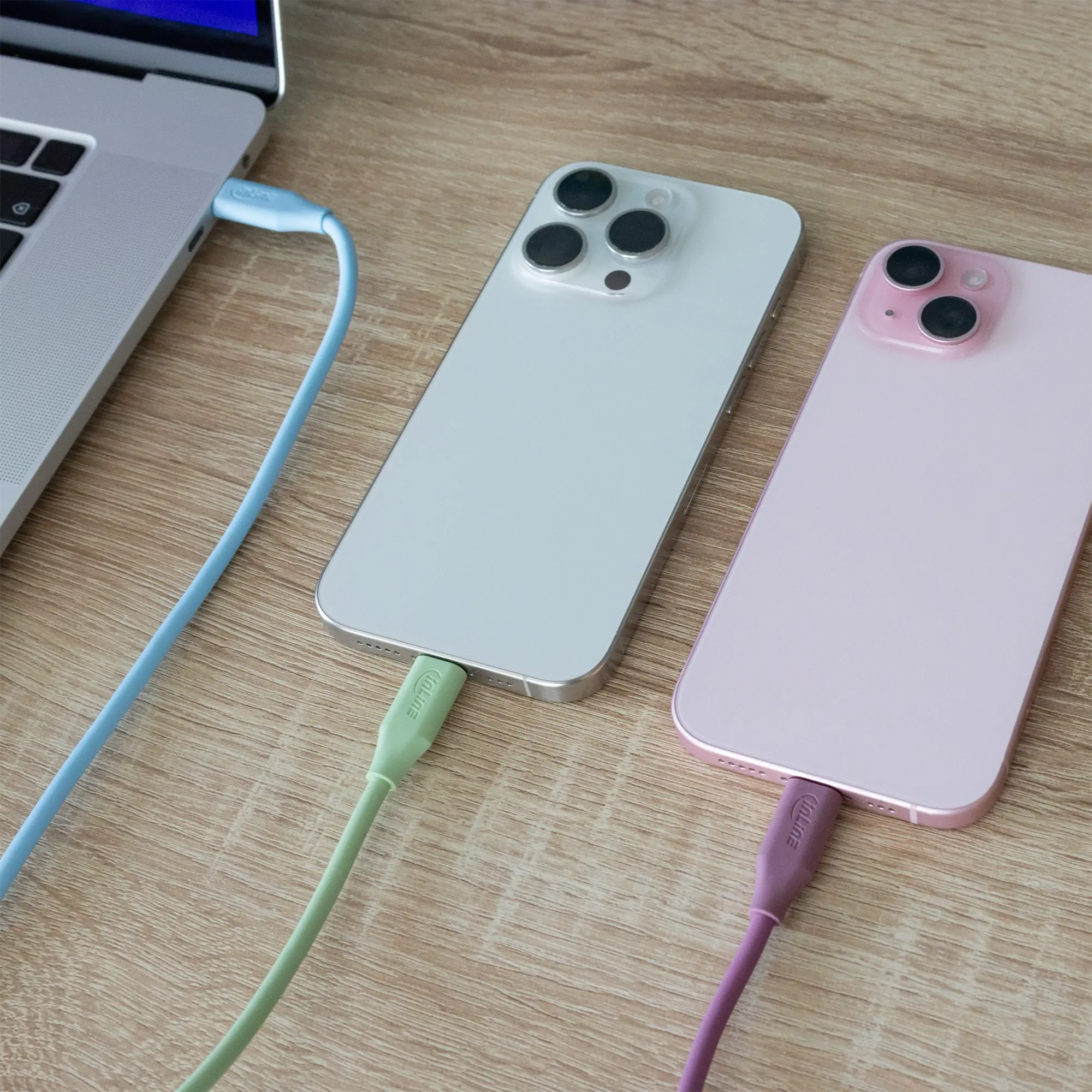 InLine Cavo USB-C 100W - Ricarica rapida PD USB 2.0, silicone flessibile, Ice Candy/blu - 1m - immagine 6