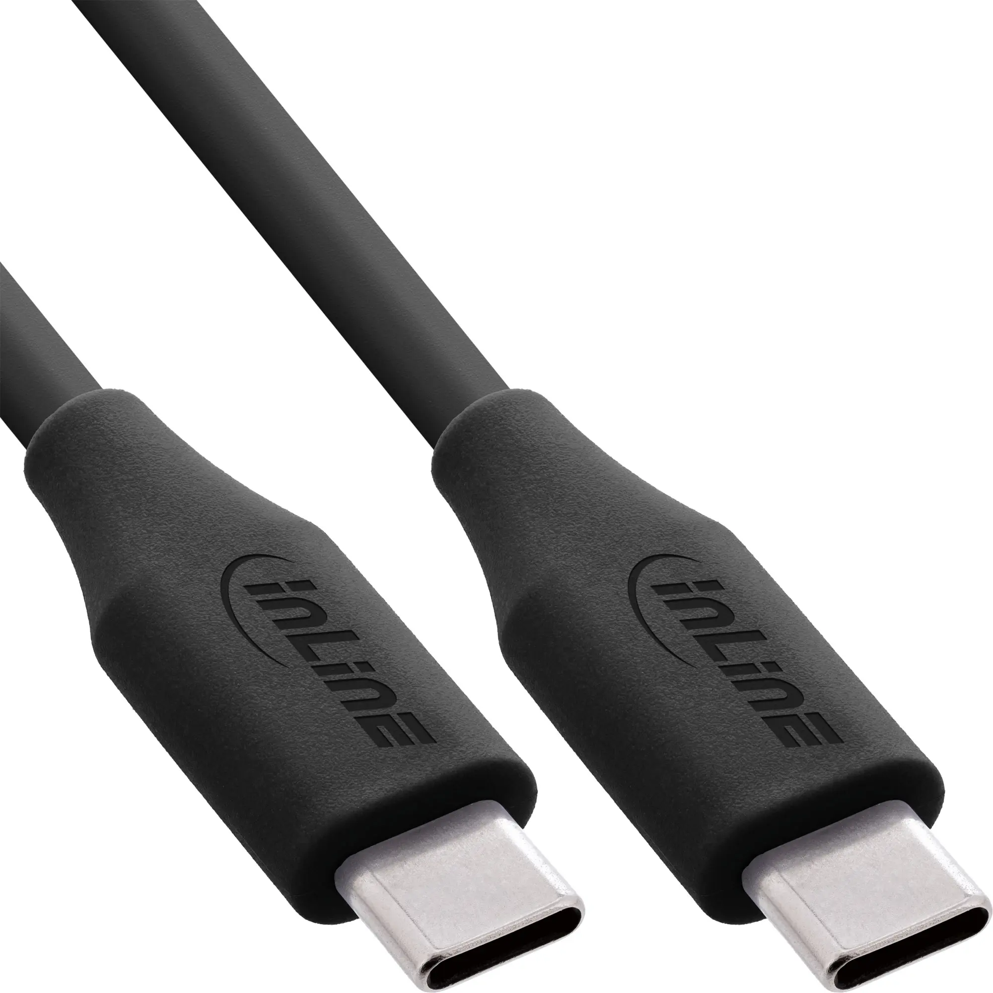 InLine Cavo USB-C 100W - Ricarica rapida PD USB 2.0, silicone flessibile, Black Cookie/nero - 1m