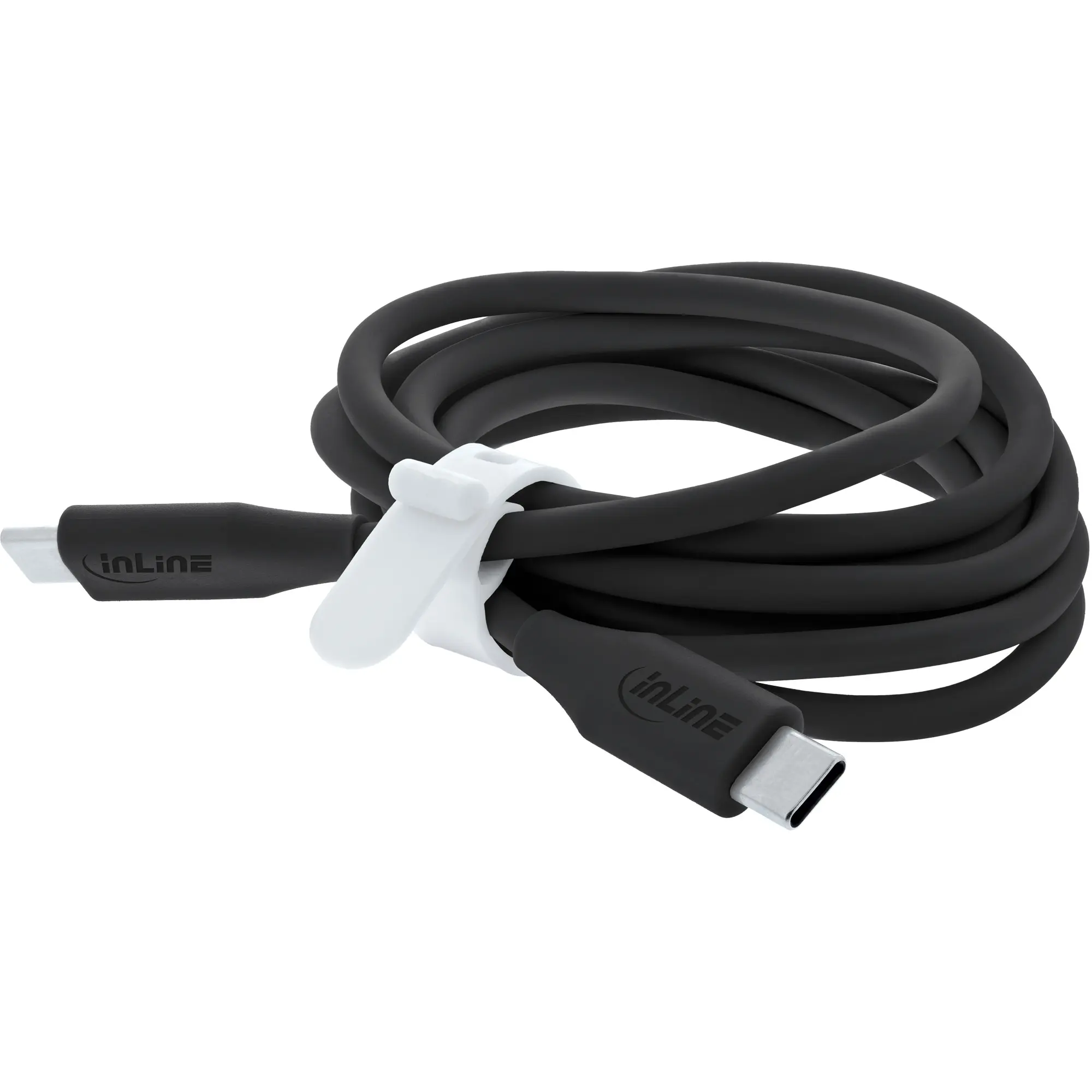 InLine Cavo USB-C 100W - Ricarica rapida PD USB 2.0, silicone flessibile, Black Cookie/nero - 1m - immagine 2