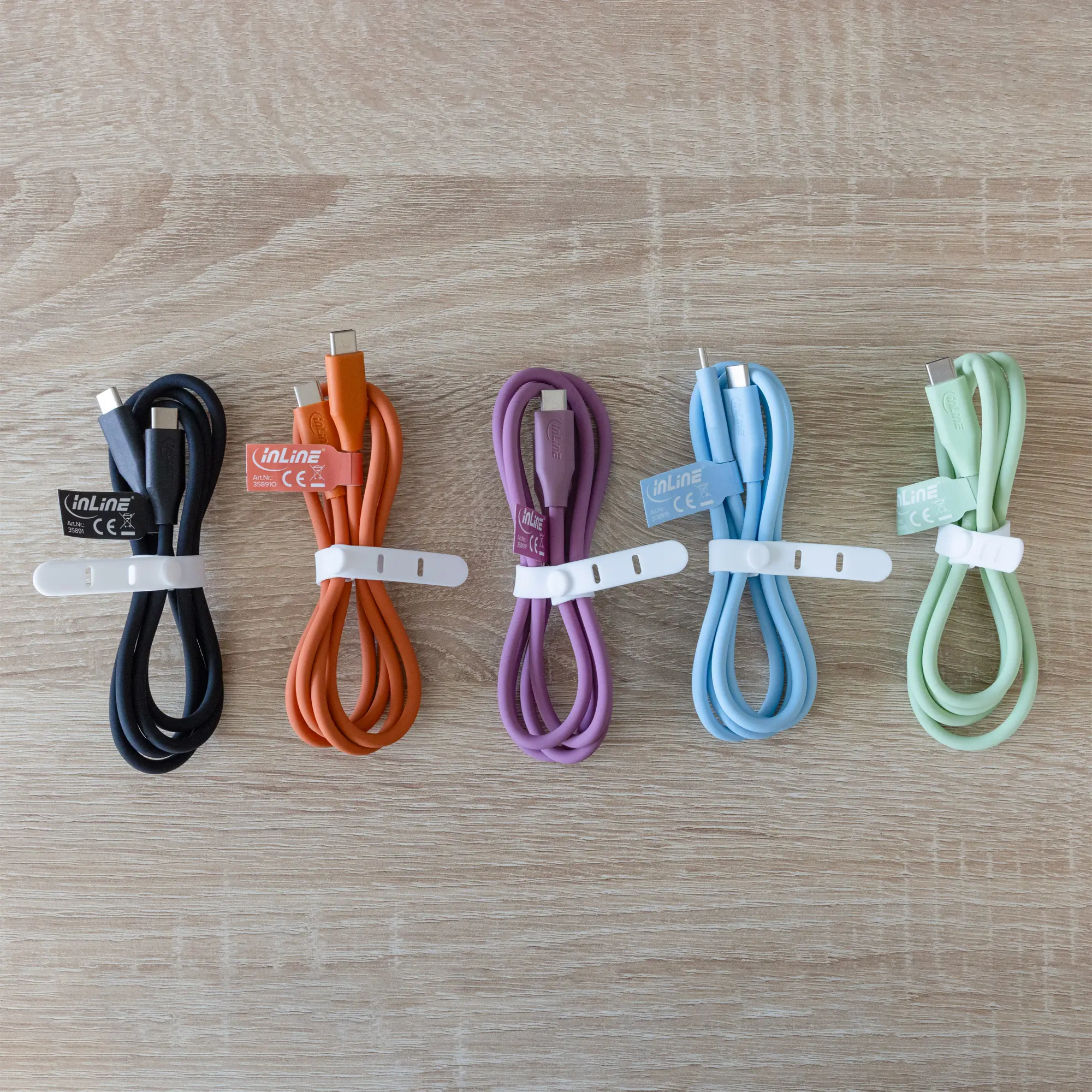 InLine Cavo USB-C 100W - Ricarica rapida PD USB 2.0, silicone flessibile, Black Cookie/nero - 1m - immagine 7