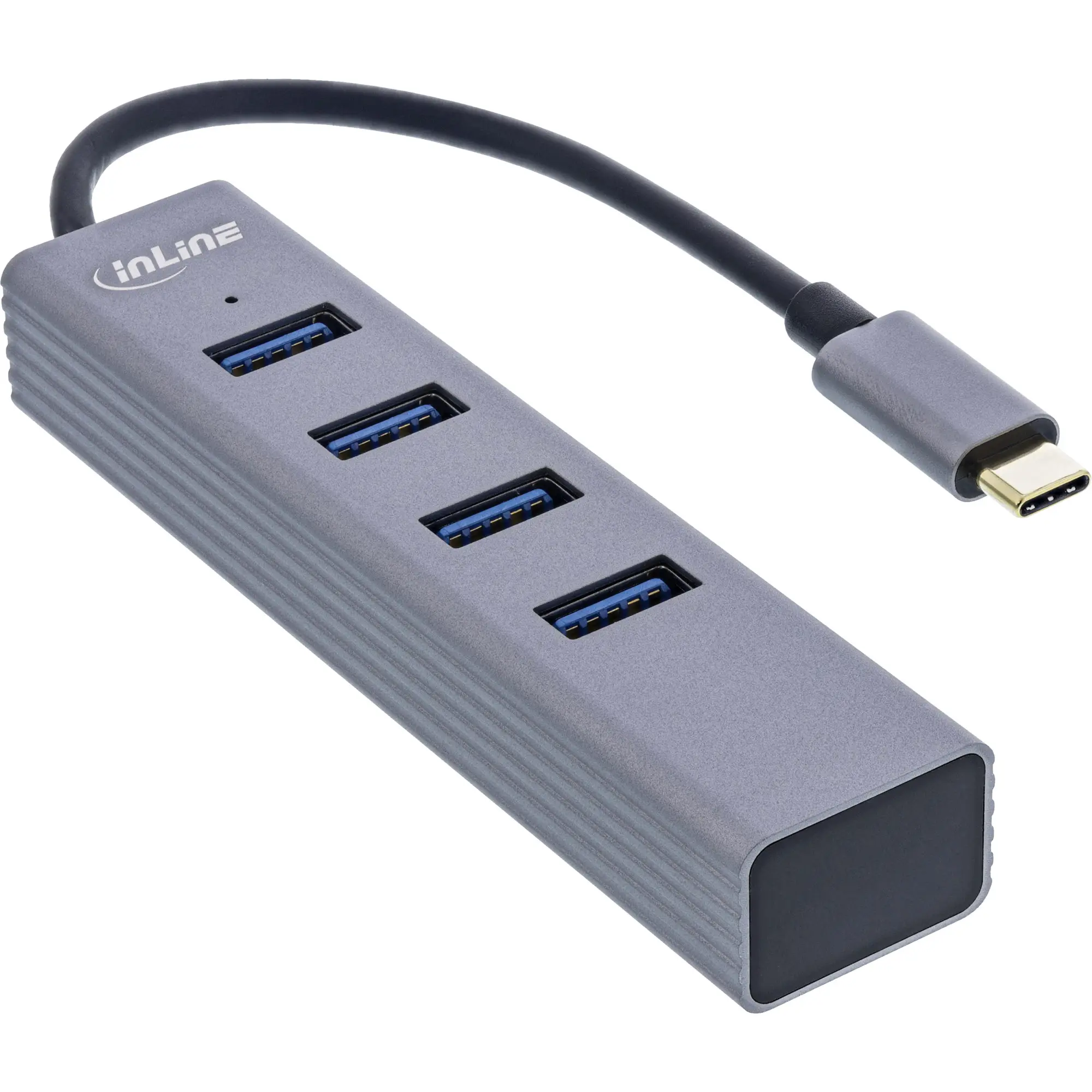 InLine USB-C 3.2 Multi Hub 4 porte USB-A 5Gb/s - OTG, custodia in alluminio