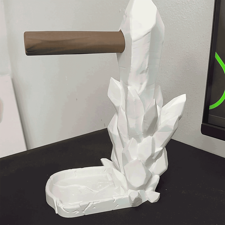 Crystal Headphone Stand - Porta Cuffie, Design Crystal, Vassoio Integrato - immagine 4