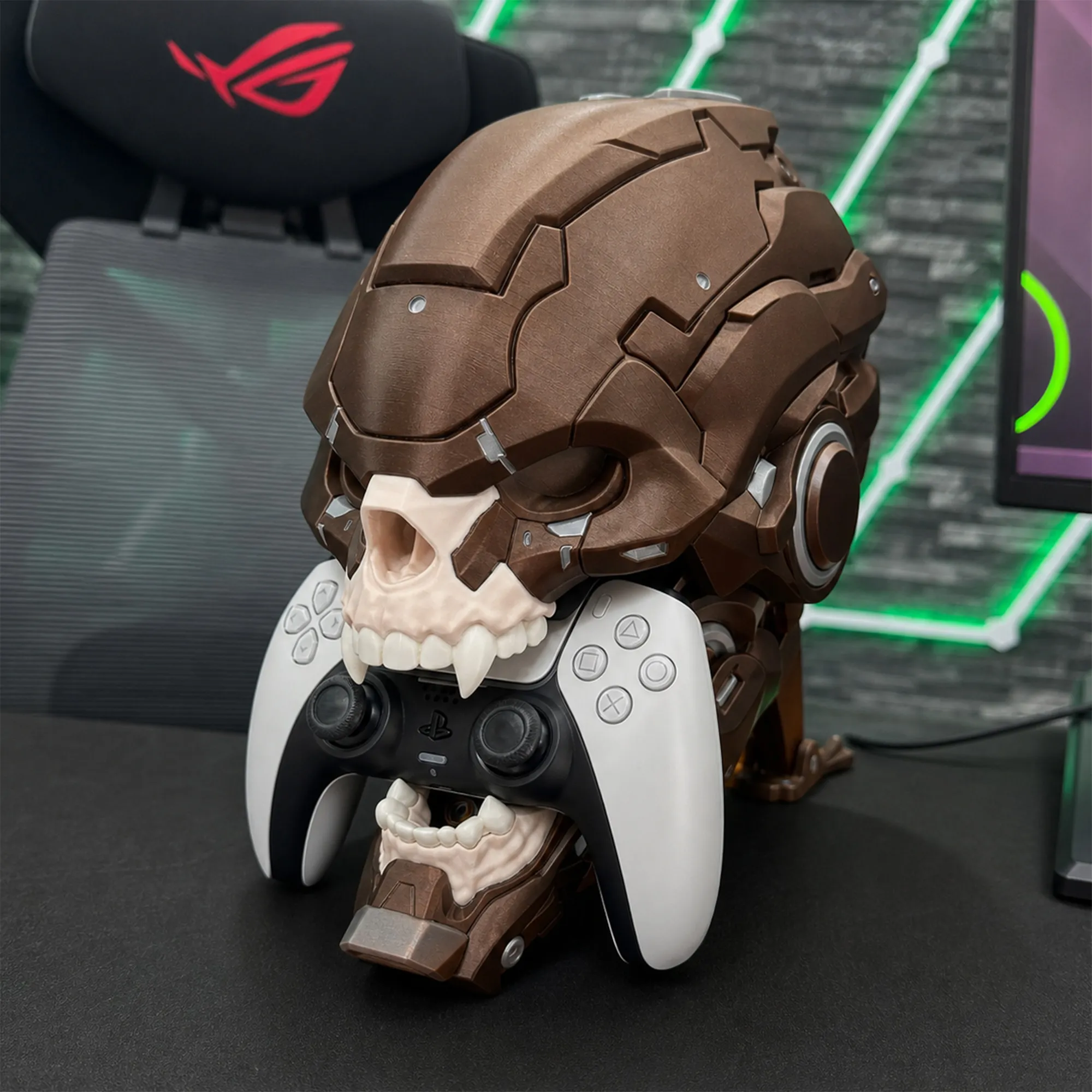 CyberSkull Apex - Stand Controller Cyberpunk con Gestione Cavi - Metallic Copper - immagine 5