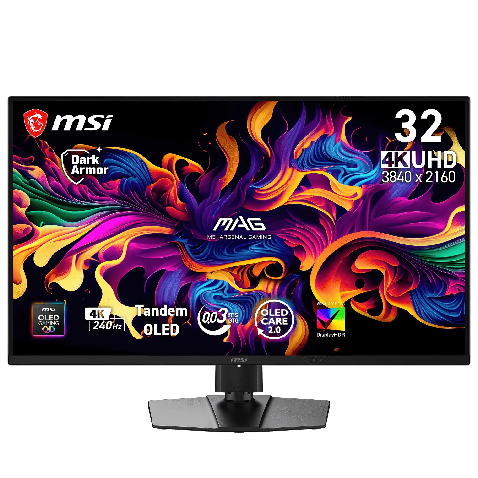 MSI MAG 321UP QD-OLED X24 - Monitor 32" 4K 240Hz, QD-OLED Gen4, HDR True Black 500, 0.03ms, HDMI 2.1