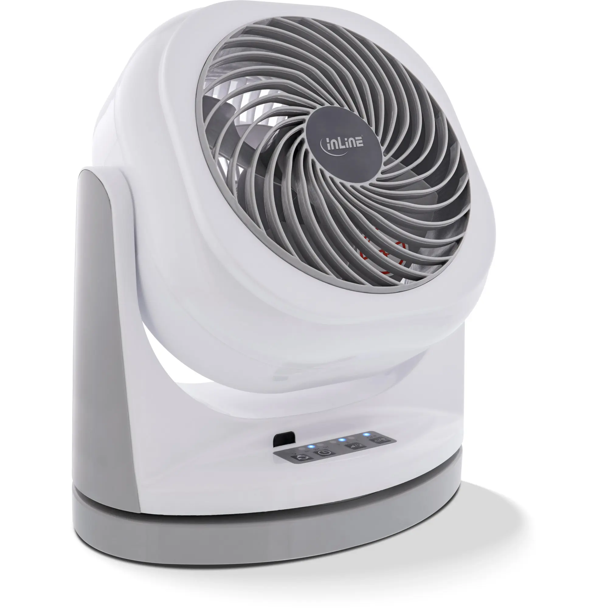 InLine SmartHome Ventilatore da Tavolo WLAN - Oscillante, Bianco/Grigio