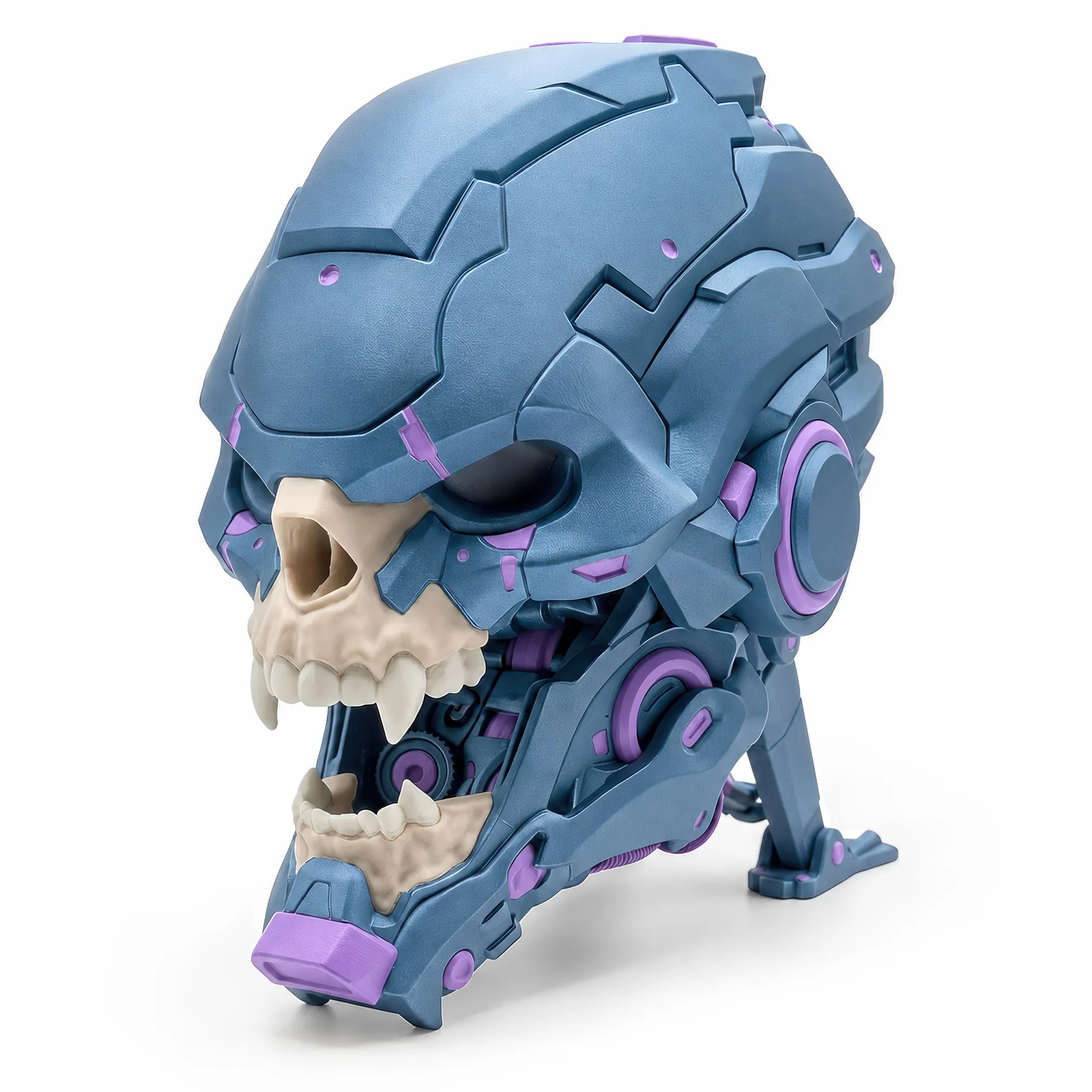 CyberSkull Apex - Stand Controller Cyberpunk con Gestione Cavi - Metallic Blue - immagine 3