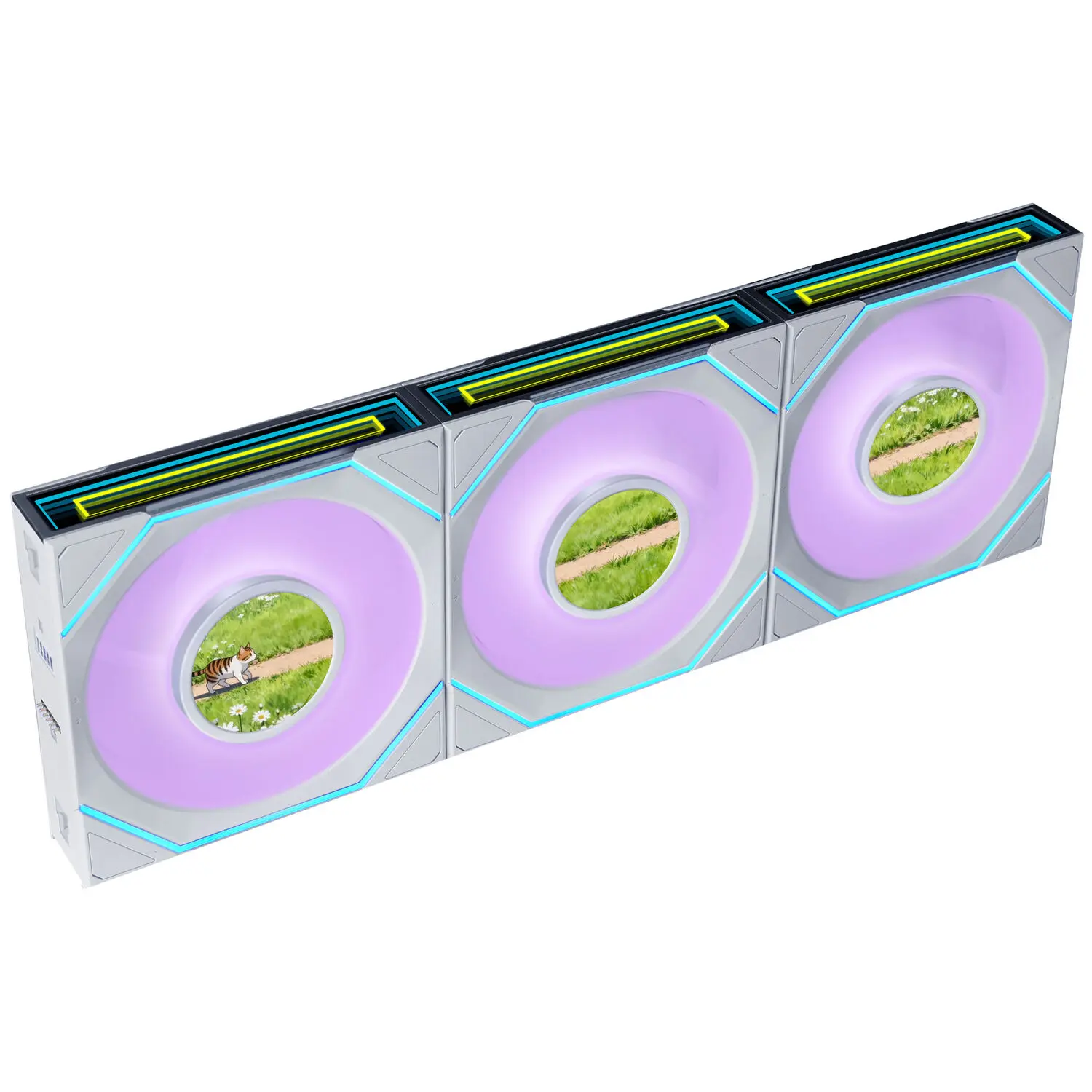 Lian Li Uni Fan SL-INF LCD Flex Wireless - Kit 3 Ventole 120mm ARGB con Display LCD 1.8" - Bianco