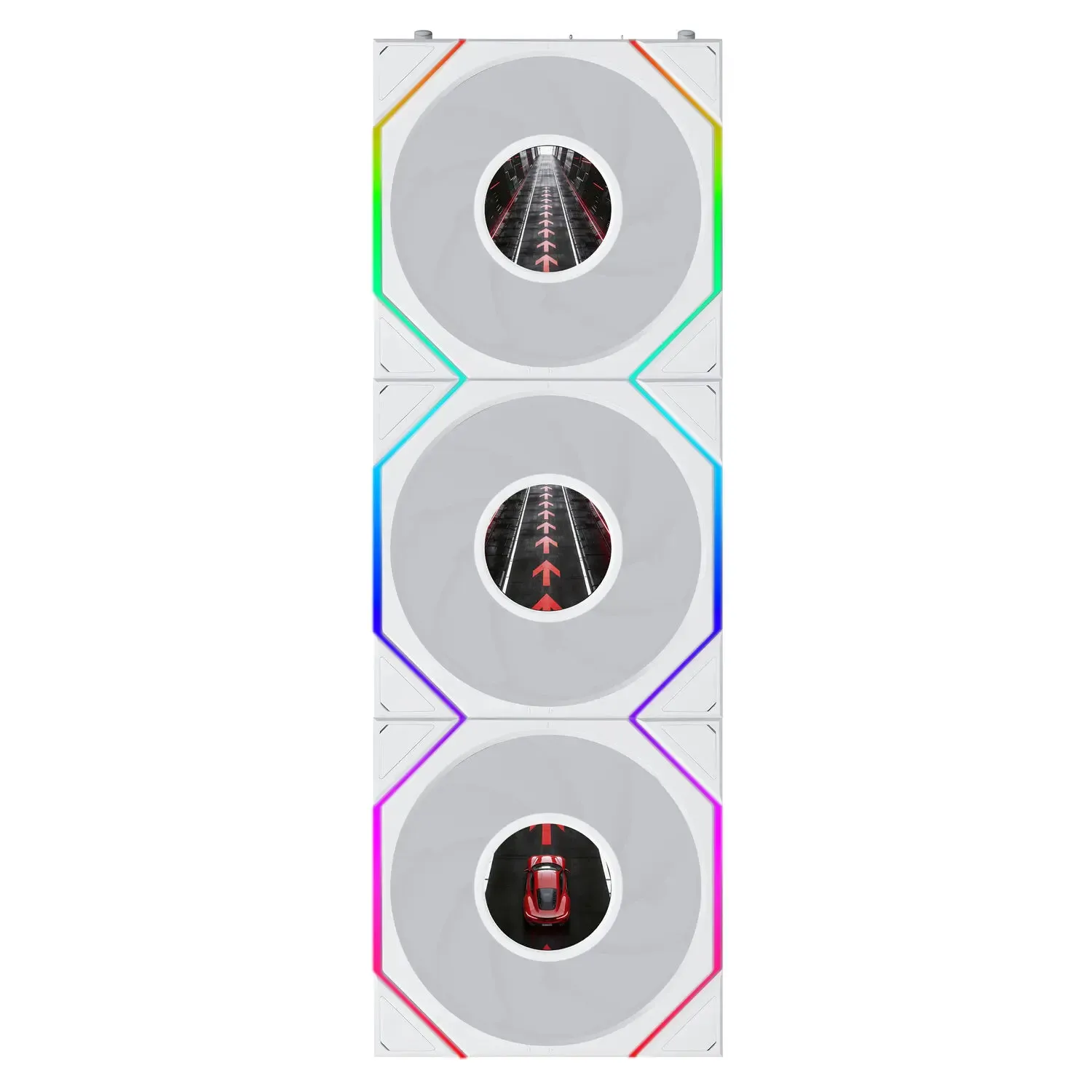 Lian Li UNI FAN TL LCD FLEX Wireless 120mm ARGB - Kit 3 Ventole con Controller - Bianco - immagine 4