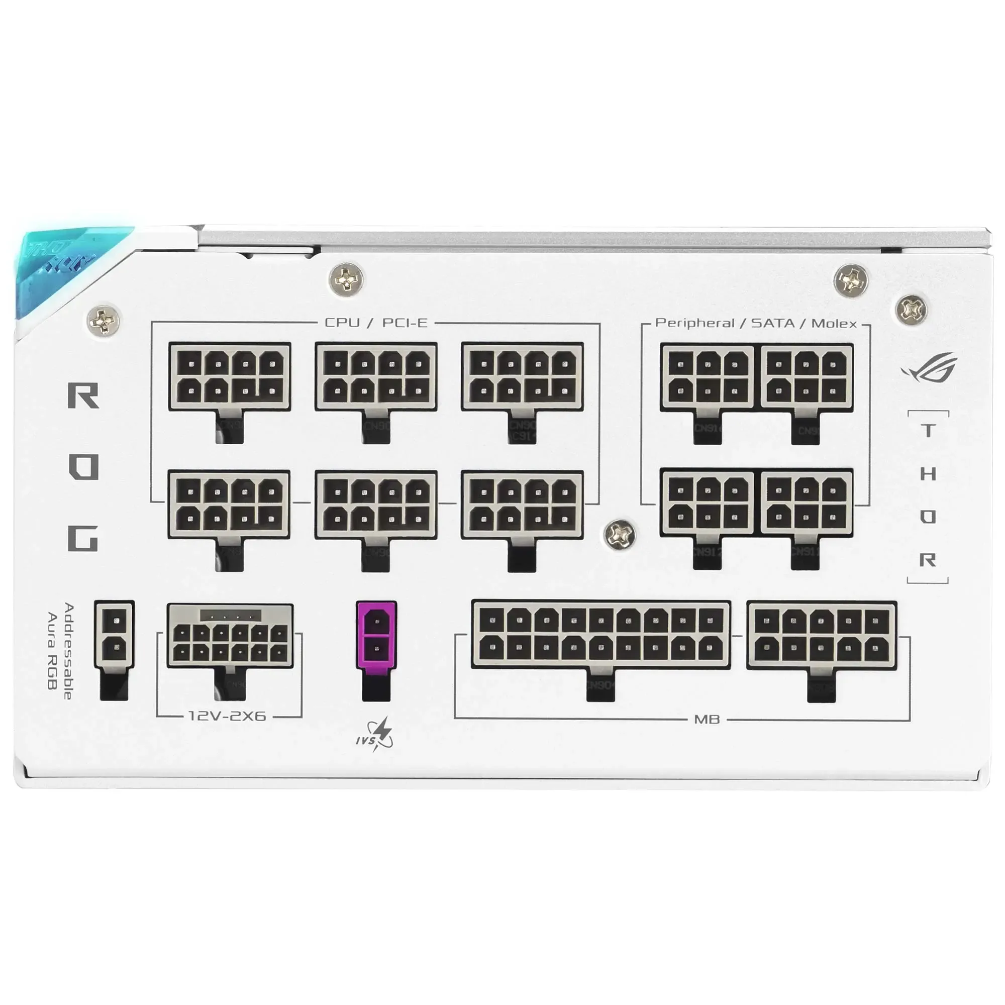 Asus ROG Thor 1200P3 White Gaming-E Platinum III Power Supply / Aura Sync / OLED - 1.200 Watt - immagine 7