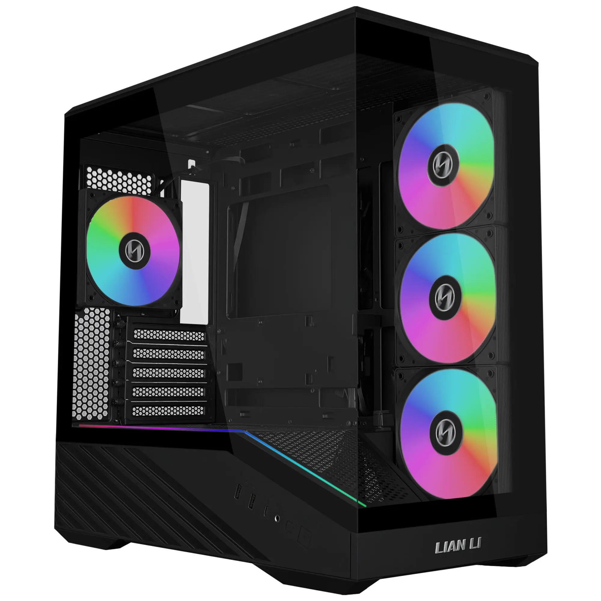 Lian Li VECTOR V100 MINI - Case Micro-ATX Vetro Temperato con 4 Ventole ARGB - Nero