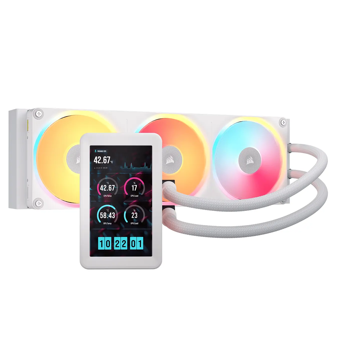 Corsair iCUE LINK TITAN II 360 Ultra LX LCD AIO, 360mm Radiator, Liquid CPU Cooler - Bianco