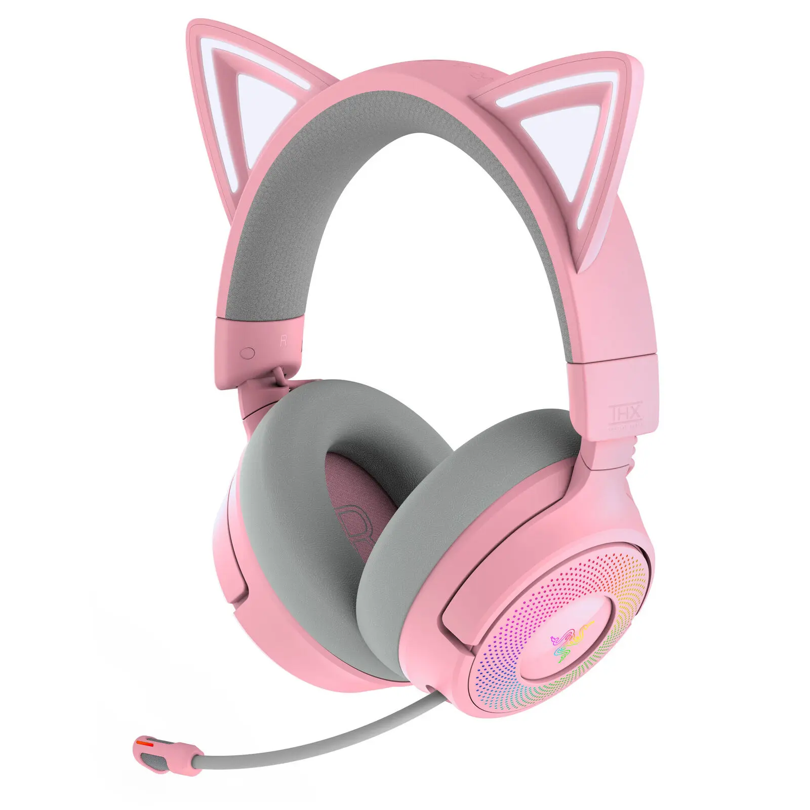 Razer Kraken Kitty V3 Pro - Cuffie Gaming Wireless con Tripla Connettività 2.4GHz/Bluetooth/USB, Driver 40mm e Chroma RGB - Quartz