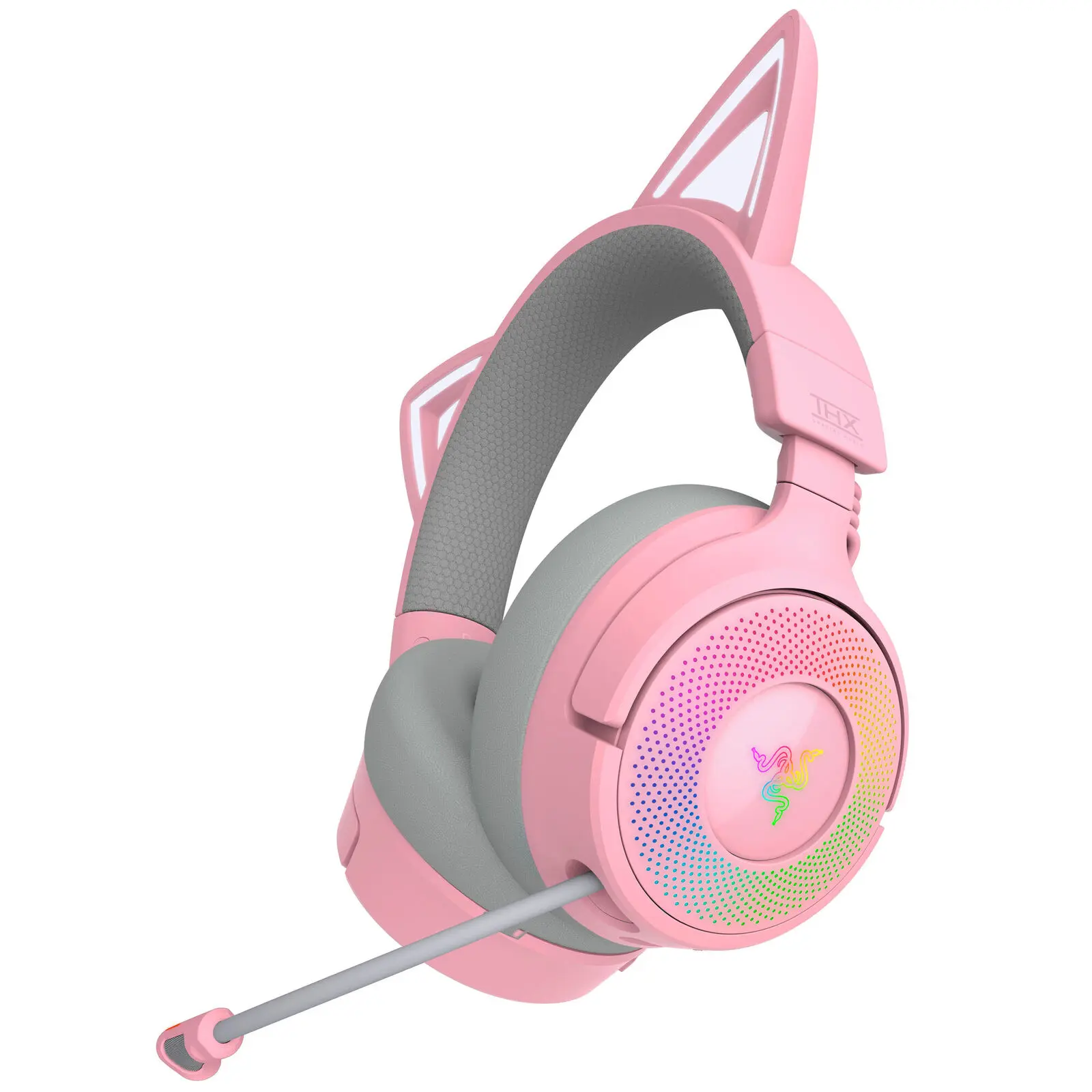 Razer Kraken Kitty V3 Pro - Cuffie Gaming Wireless con Tripla Connettività 2.4GHz/Bluetooth/USB, Driver 40mm e Chroma RGB - Quartz - immagine 2