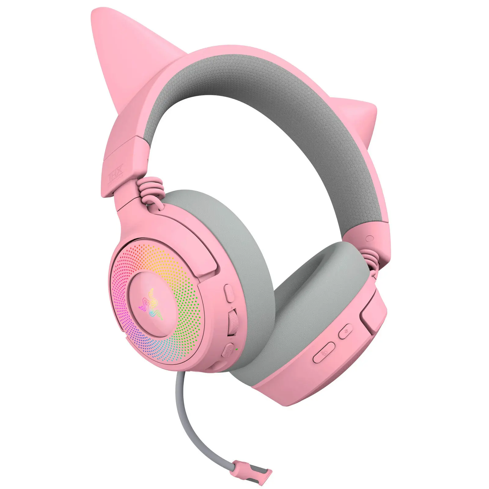Razer Kraken Kitty V3 Pro - Cuffie Gaming Wireless con Tripla Connettività 2.4GHz/Bluetooth/USB, Driver 40mm e Chroma RGB - Quartz - immagine 3