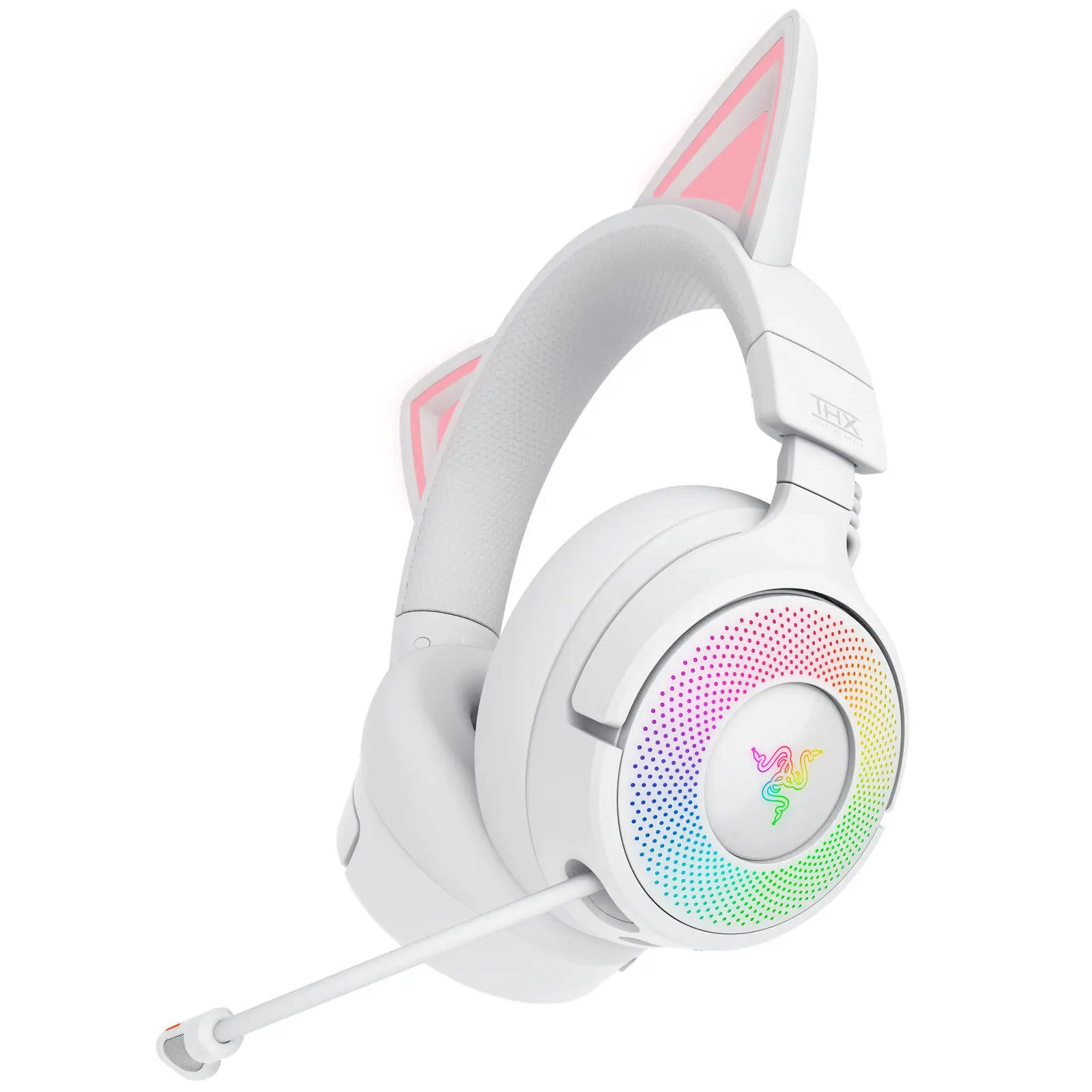 Razer Kraken Kitty V3 Pro - Cuffie Gaming Wireless con Tripla Connettività, Driver TriForce Titanium 40mm, Chroma RGB e THX Spatial Audio - Bianco - immagine 2