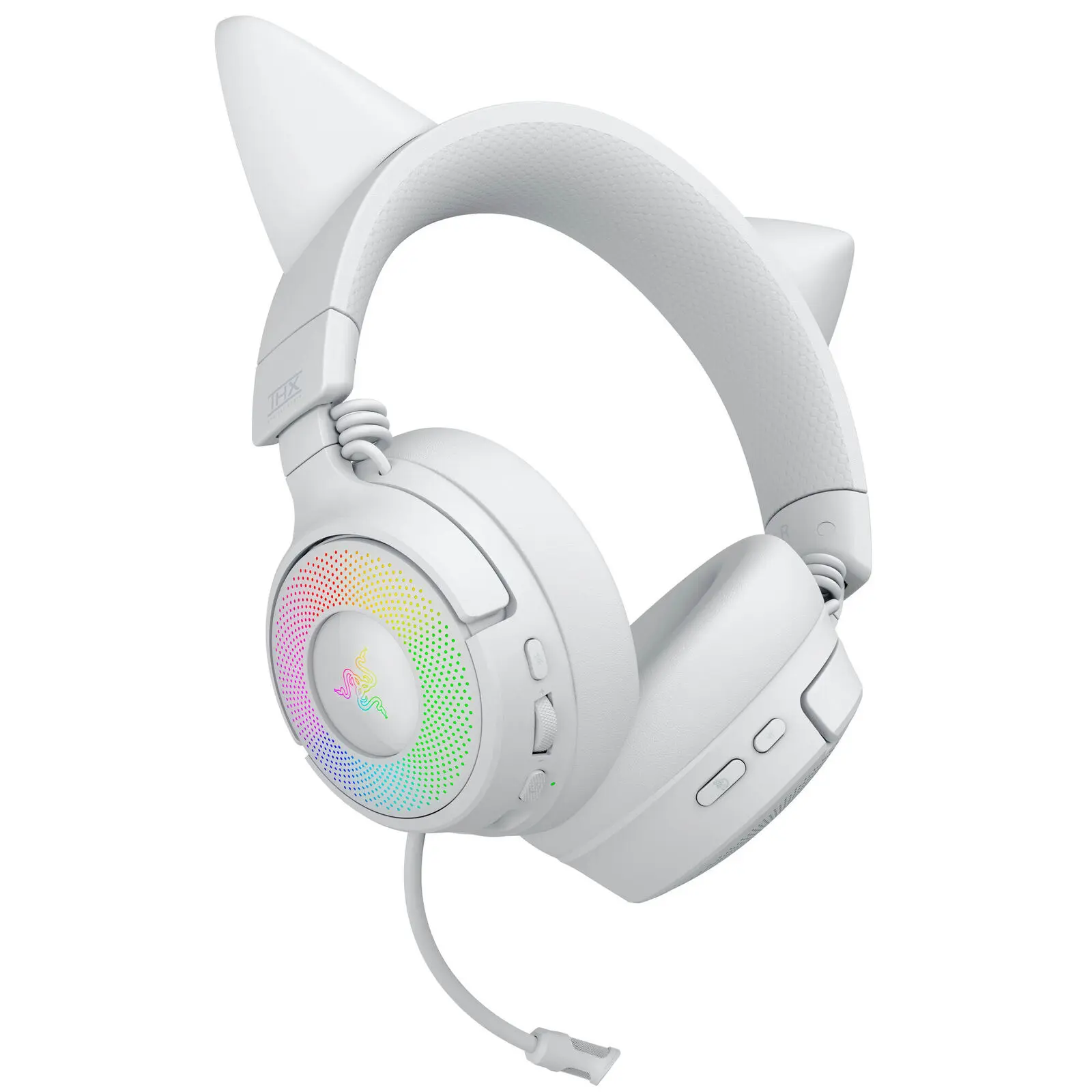 Razer Kraken Kitty V3 Pro - Cuffie Gaming Wireless con Tripla Connettività, Driver TriForce Titanium 40mm, Chroma RGB e THX Spatial Audio - Bianco - immagine 3