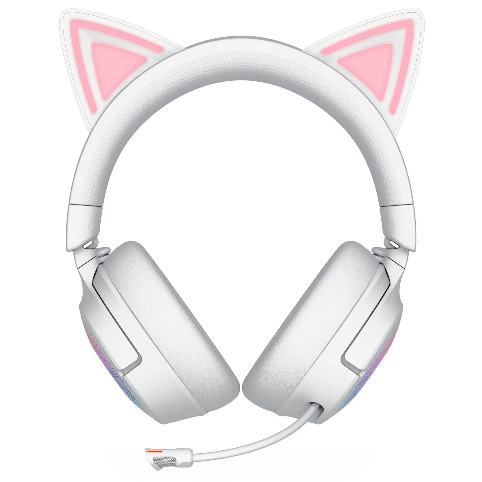 Razer Kraken Kitty V3 Pro - Cuffie Gaming Wireless con Tripla Connettività, Driver TriForce Titanium 40mm, Chroma RGB e THX Spatial Audio - Bianco - immagine 4