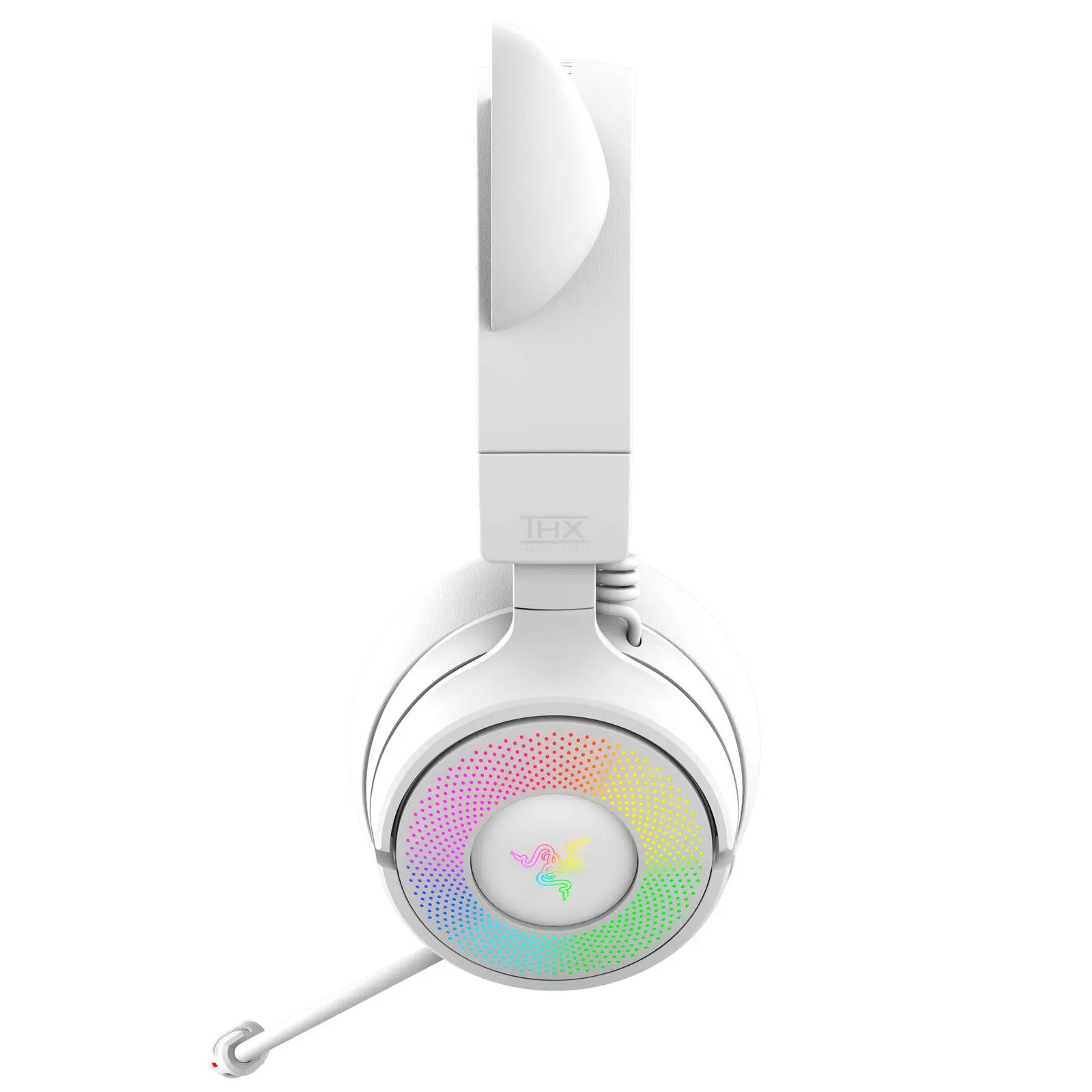 Razer Kraken Kitty V3 Pro - Cuffie Gaming Wireless con Tripla Connettività, Driver TriForce Titanium 40mm, Chroma RGB e THX Spatial Audio - Bianco - immagine 6
