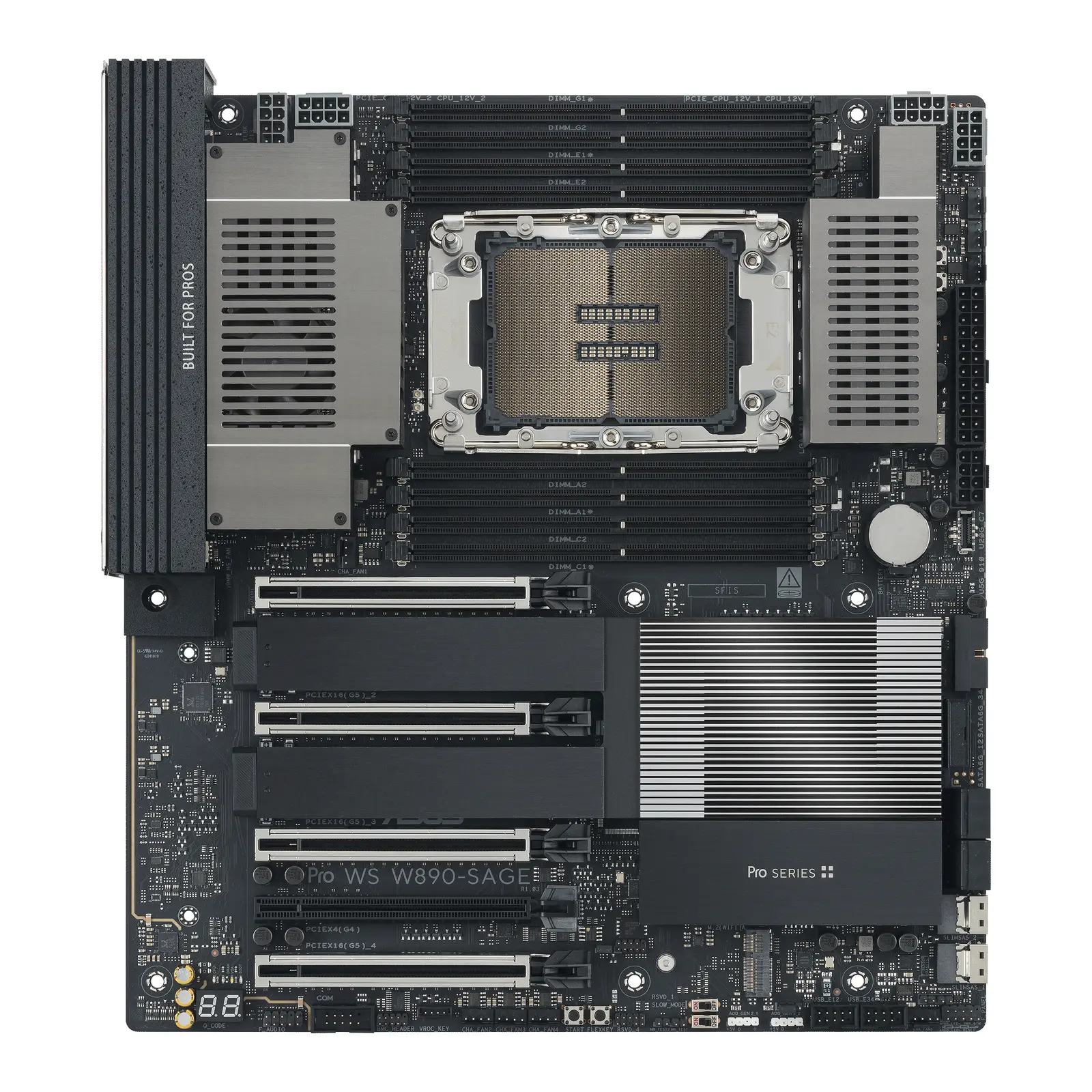 Asus Pro WS W890-SAGE - Scheda Madre CEB Socket LGA 4710-2, DDR5 ECC RDIMM, PCIe 5.0 - immagine 2