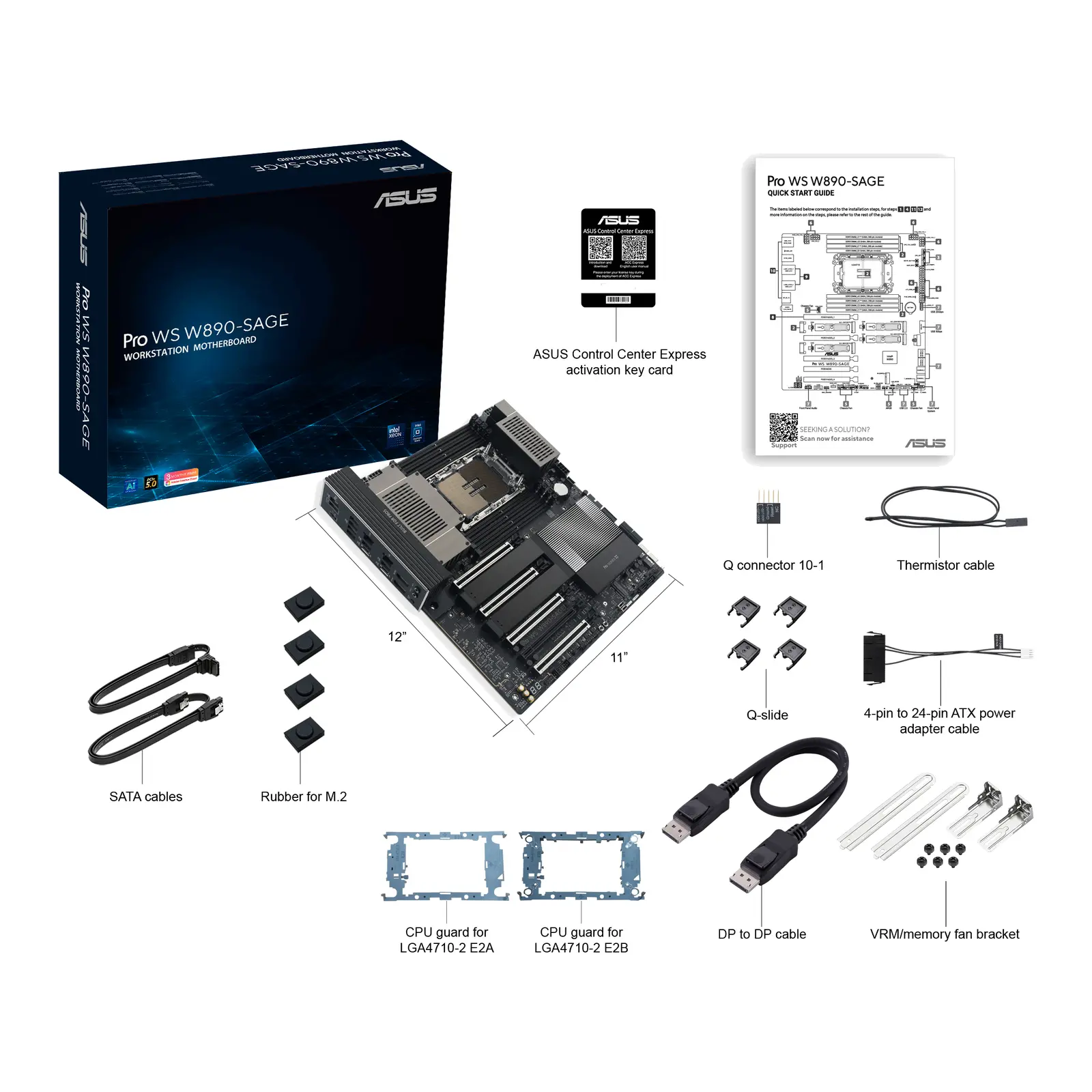 Asus Pro WS W890-SAGE - Scheda Madre CEB Socket LGA 4710-2, DDR5 ECC RDIMM, PCIe 5.0 - immagine 4