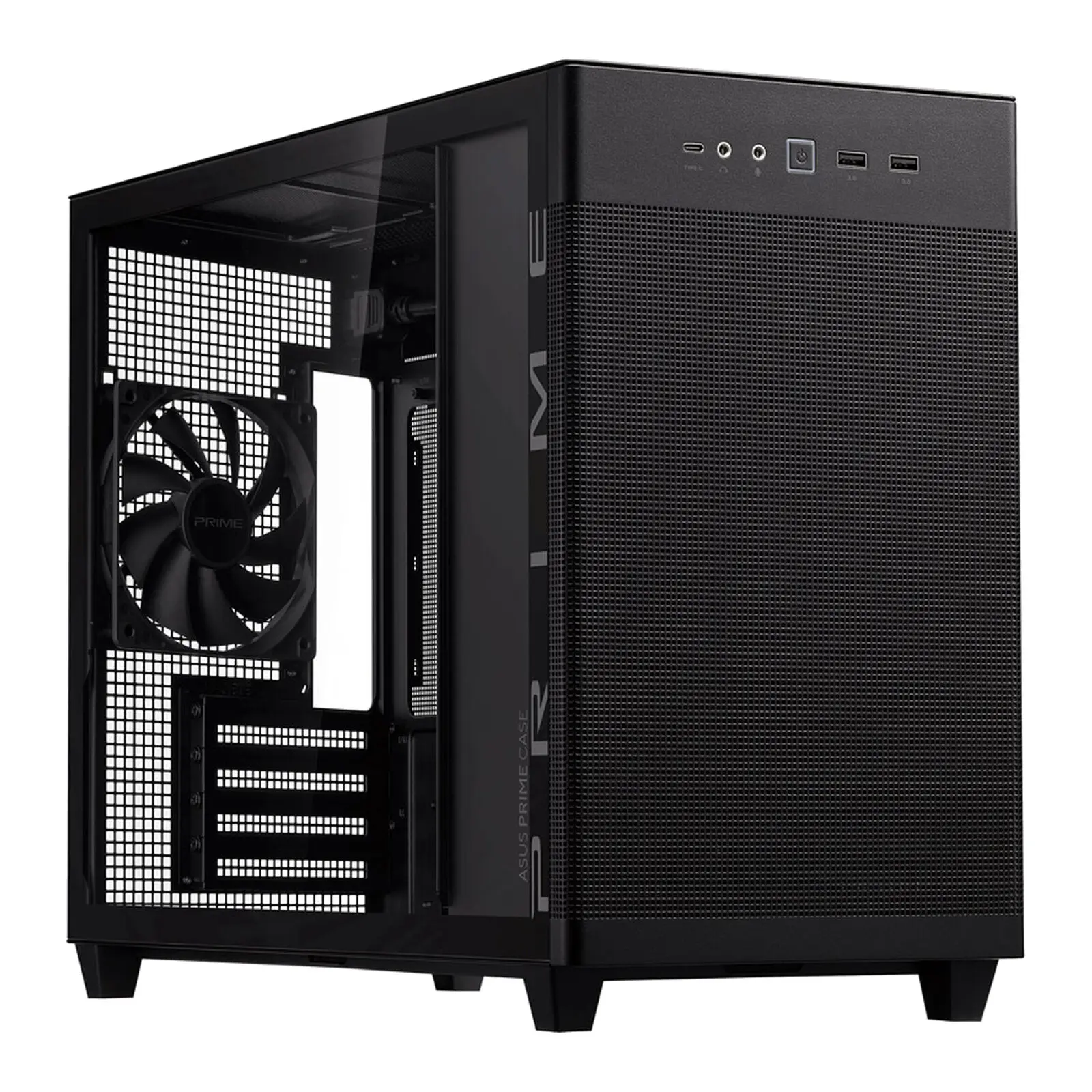 Asus Prime AP201 TG, Micro-ATX, Vetro Temperato - Nero