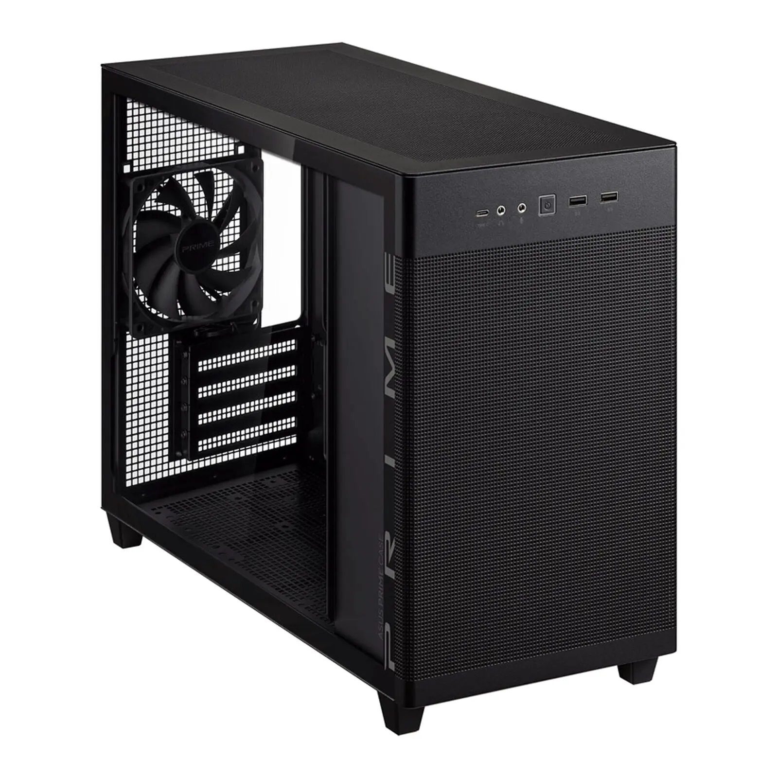 Asus Prime AP201 TG, Micro-ATX, Vetro Temperato - Nero - immagine 2