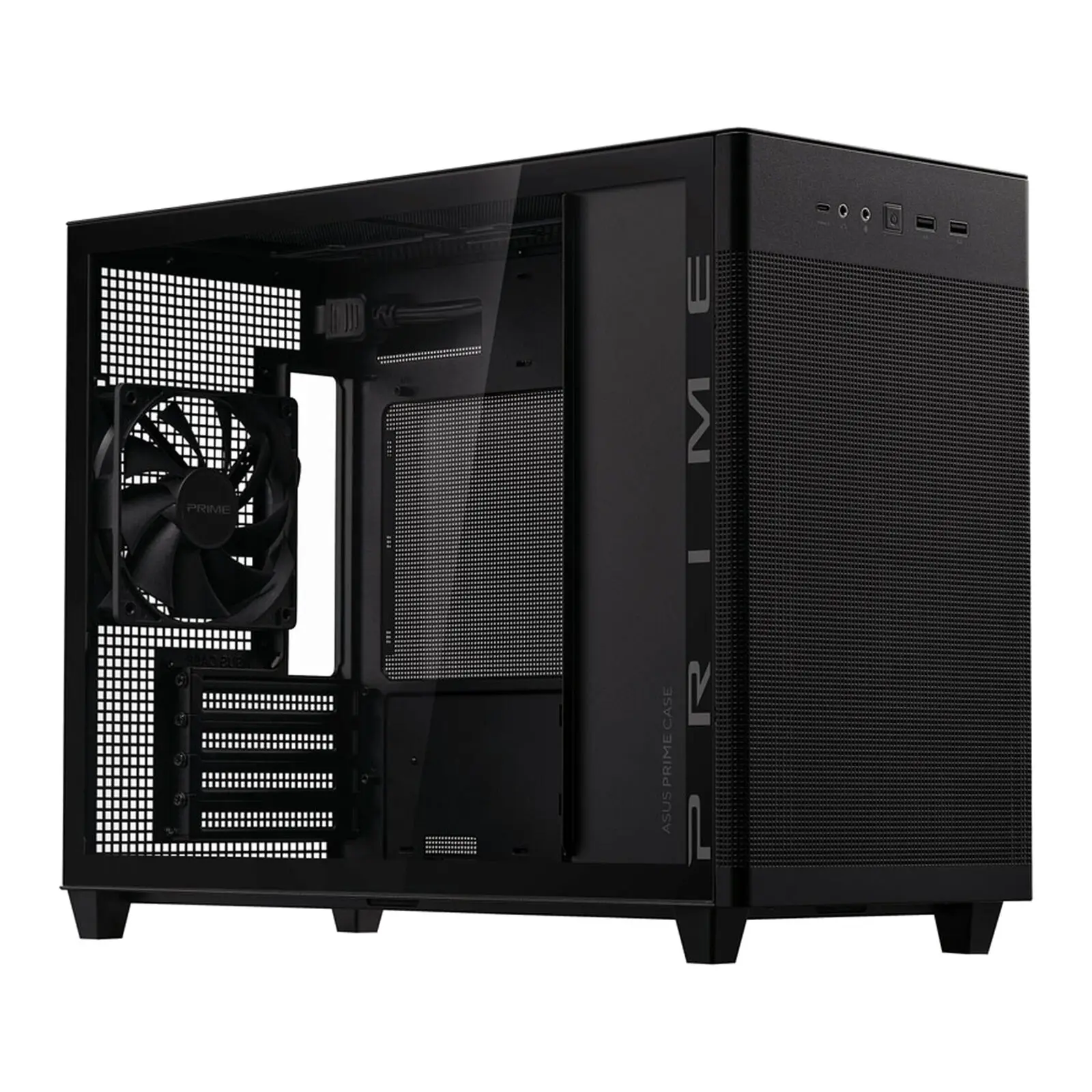 Asus Prime AP201 TG, Micro-ATX, Vetro Temperato - Nero - immagine 5