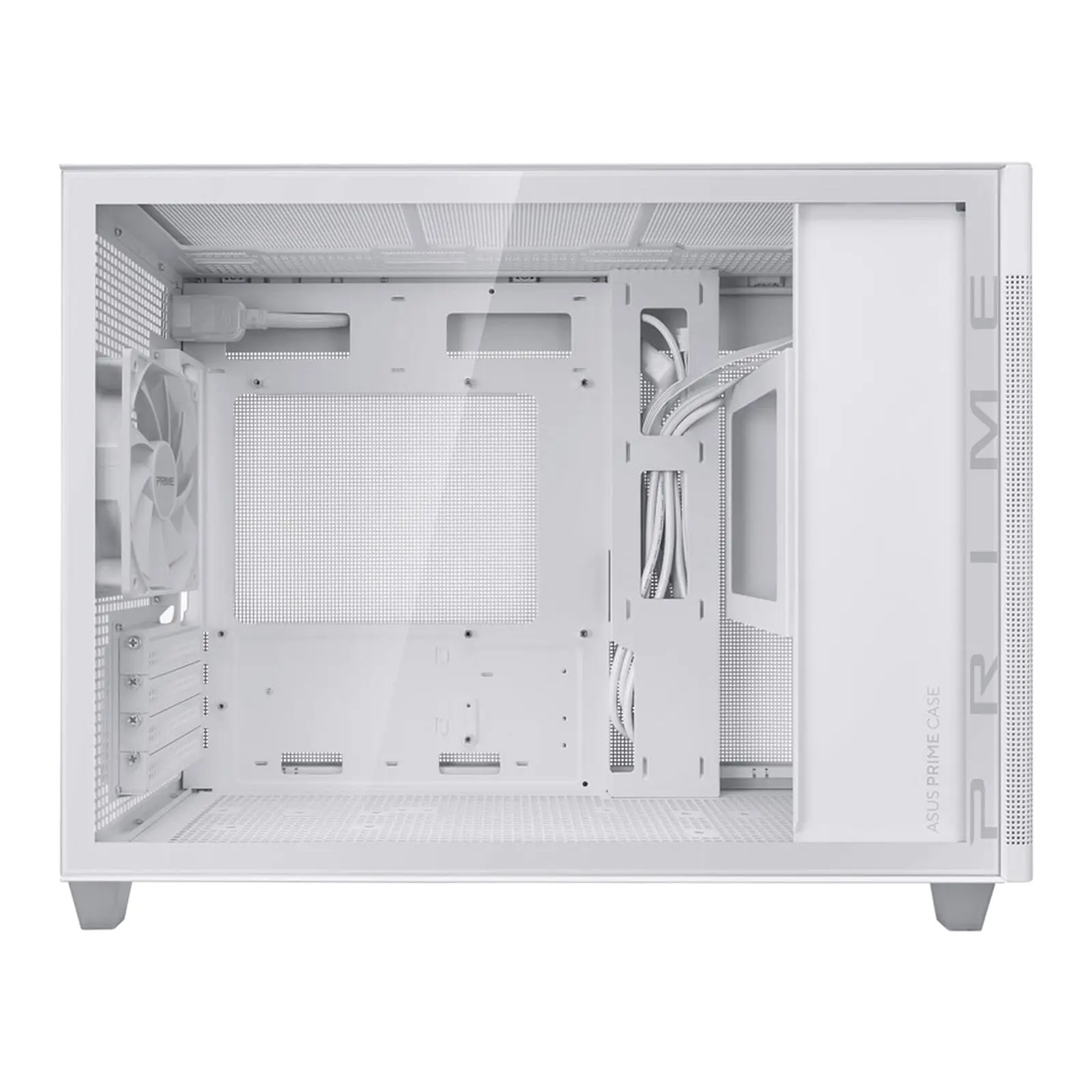 Asus Prime AP201 TG, Micro-ATX, Vetro Temperato - Bianco - immagine 6
