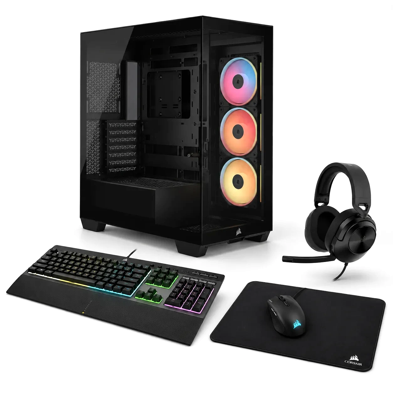 Corsair 3500X LX-R RGB iCUE Link + Pacchetto Gaming 4 in 1 - Nero