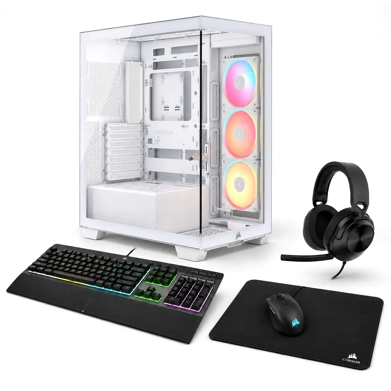 Corsair 3500X LX-R RGB iCUE Link + Pacchetto Gaming 4 in 1 - Bianco