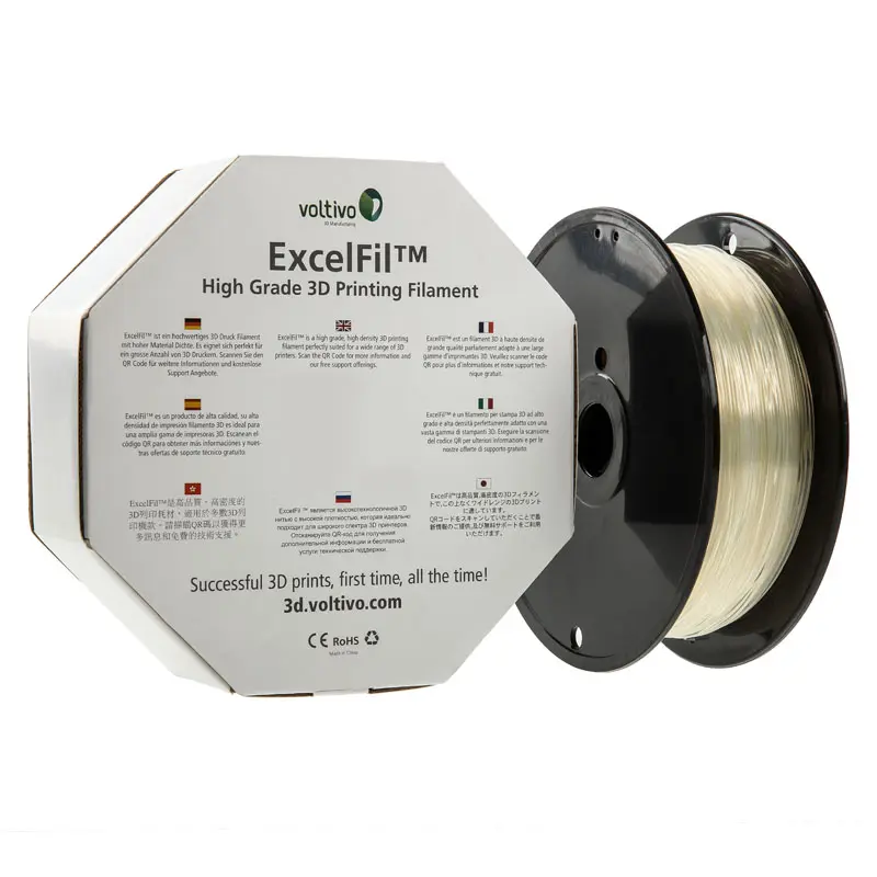 Voltivo ExcelFil Filamento Stampa 3D, PLA, 3mm - Trasparente - immagine 2