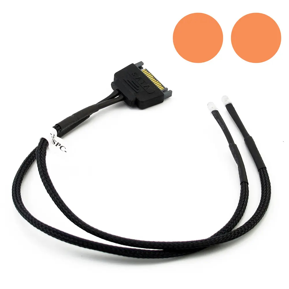 XSPC Twin 3mm LED SATA Wire - Arancio