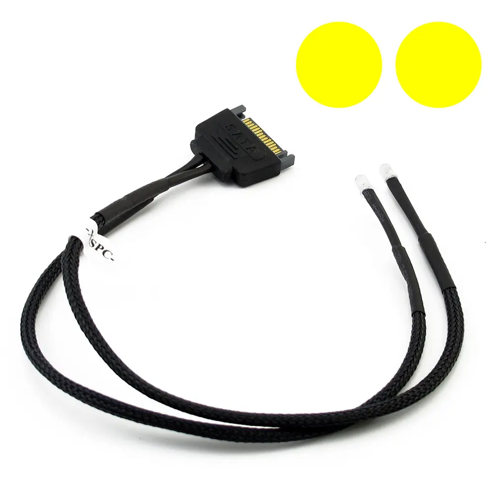XSPC Twin 5mm LED SATA Wire - Giallo