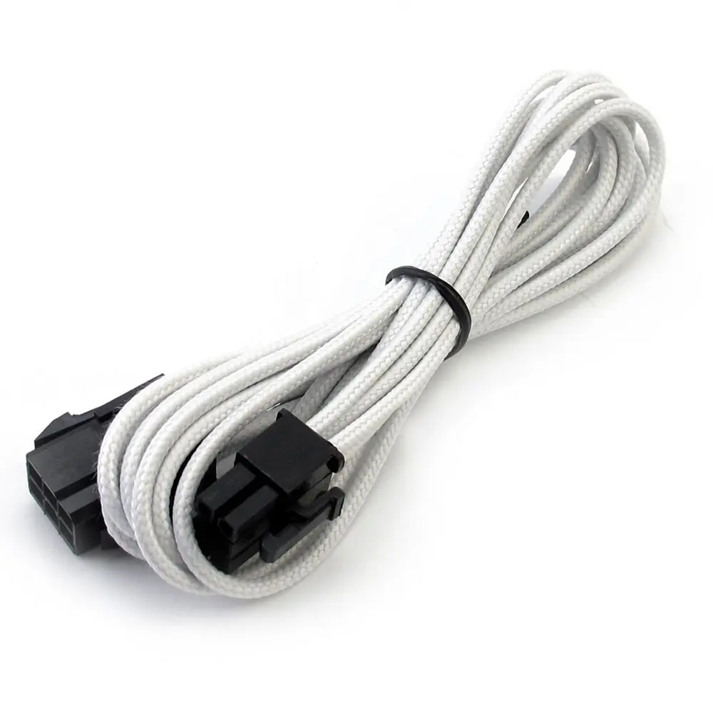 XSPC Prolunga 6 Pin PCI-E 45cm - sleeved Bianco - immagine 2