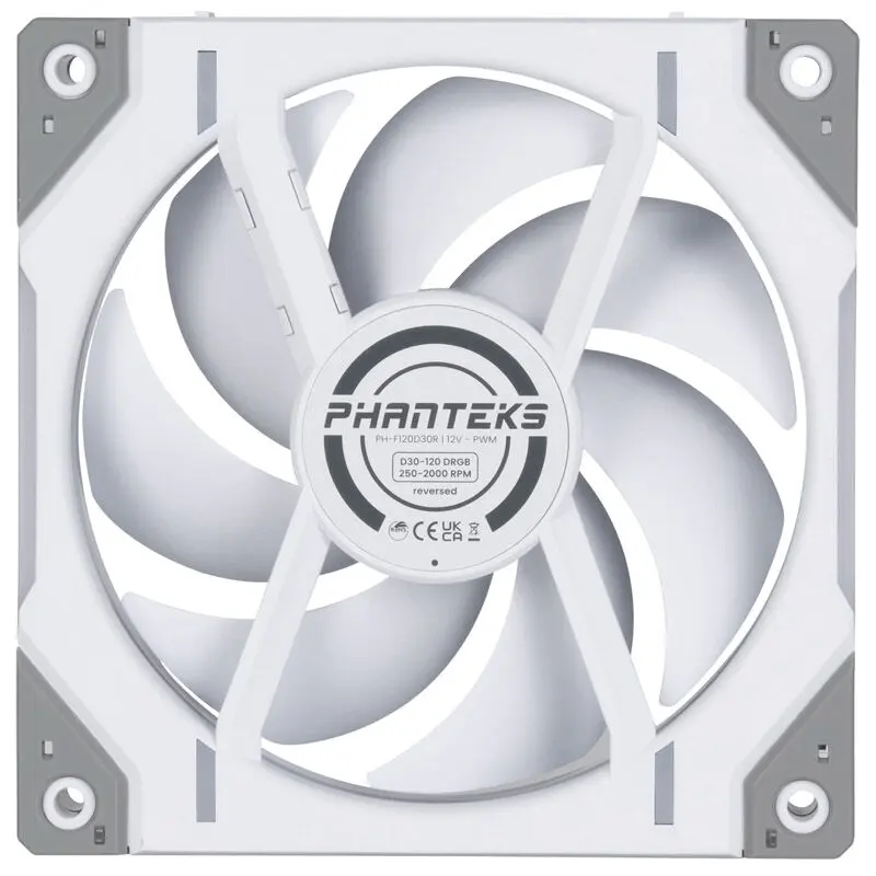 Phanteks D30 PWM Reverse Airflow D-RGB, 3 pcs, 120mm - Bianco - immagine 4