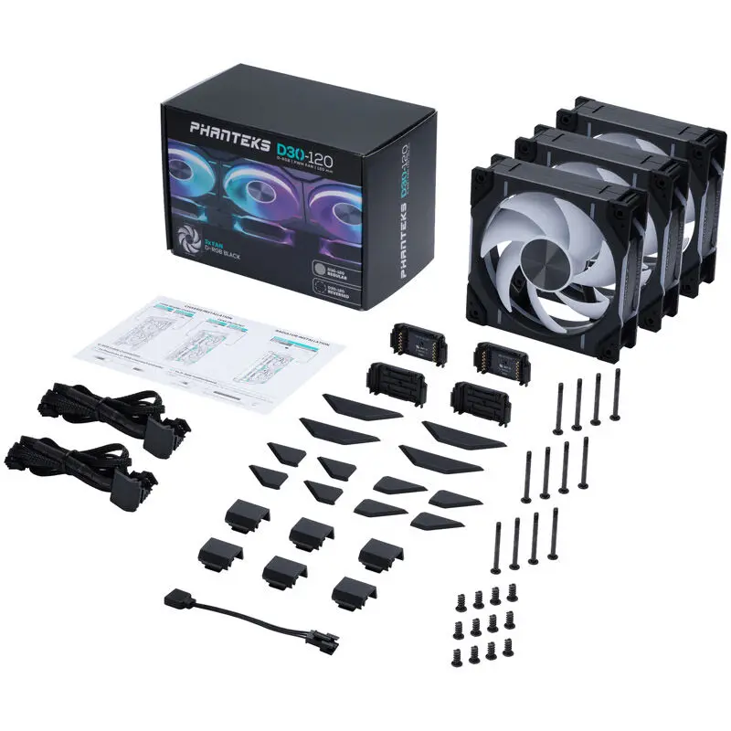 Phanteks D30 PWM Regular Airflow D-RGB, 3 pcs, 120mm - Nero - immagine 7