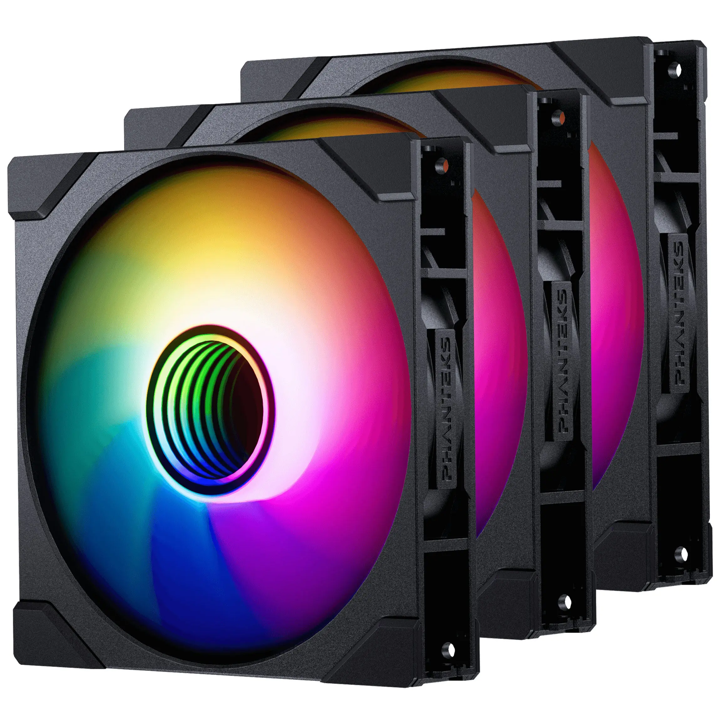 Phanteks M25 Gen2 PWM D-RGB Reverse, 140mm Triple Fan Kit - Nero - immagine 4