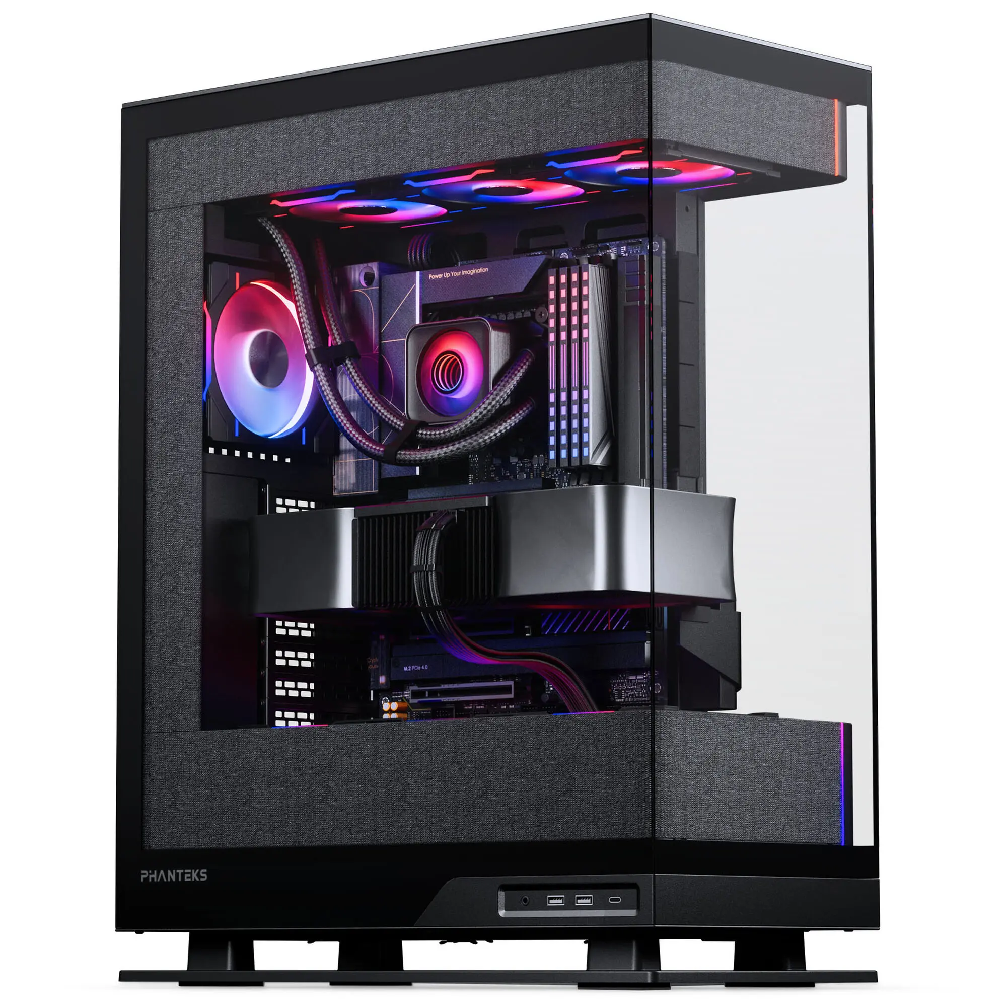 Phanteks Evolv X2 Matrix Midi-Tower E-ATX, Vetro Temperato, Matrix LED - Nero - immagine 4