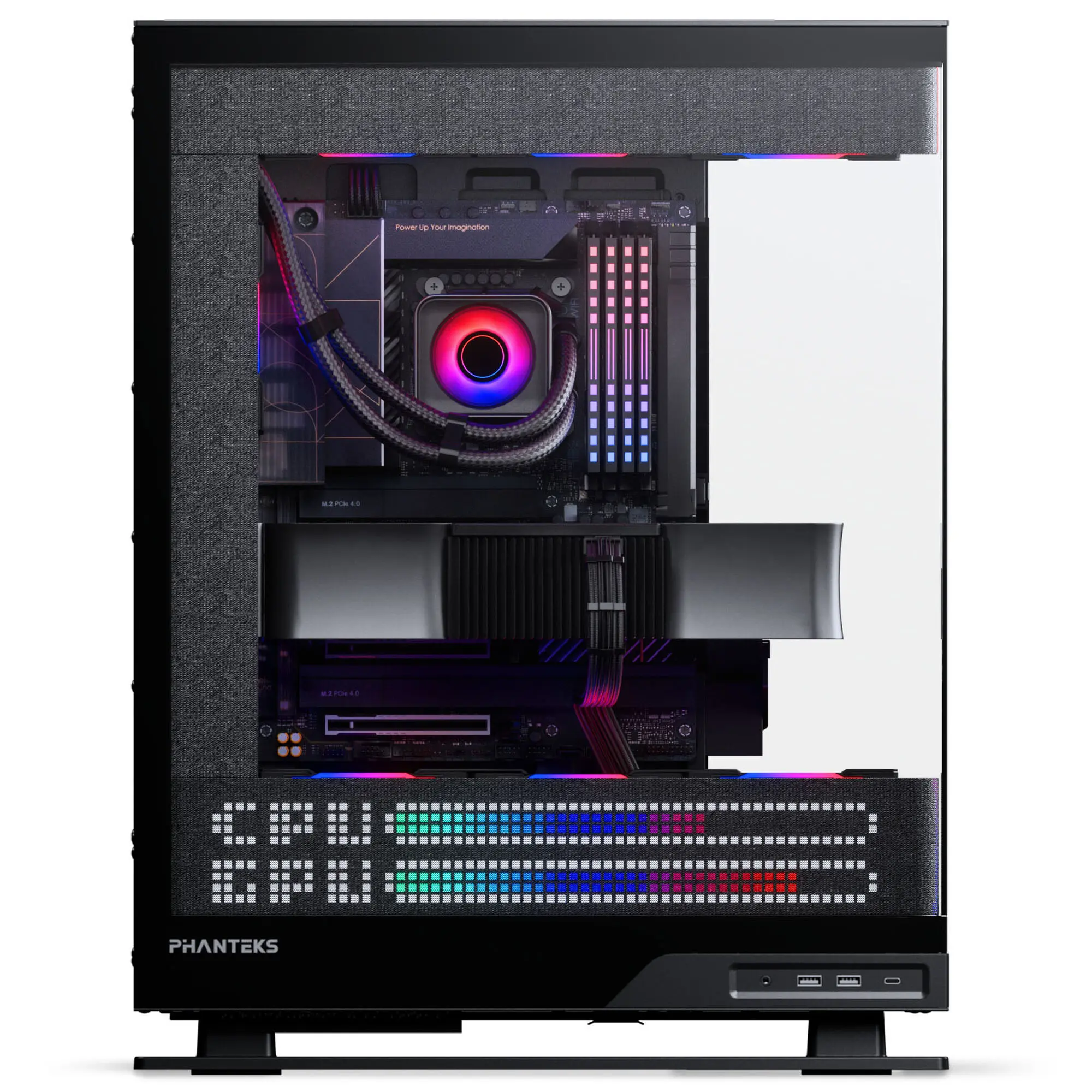 Phanteks Evolv X2 Matrix Midi-Tower E-ATX, Vetro Temperato, Matrix LED - Nero - immagine 6