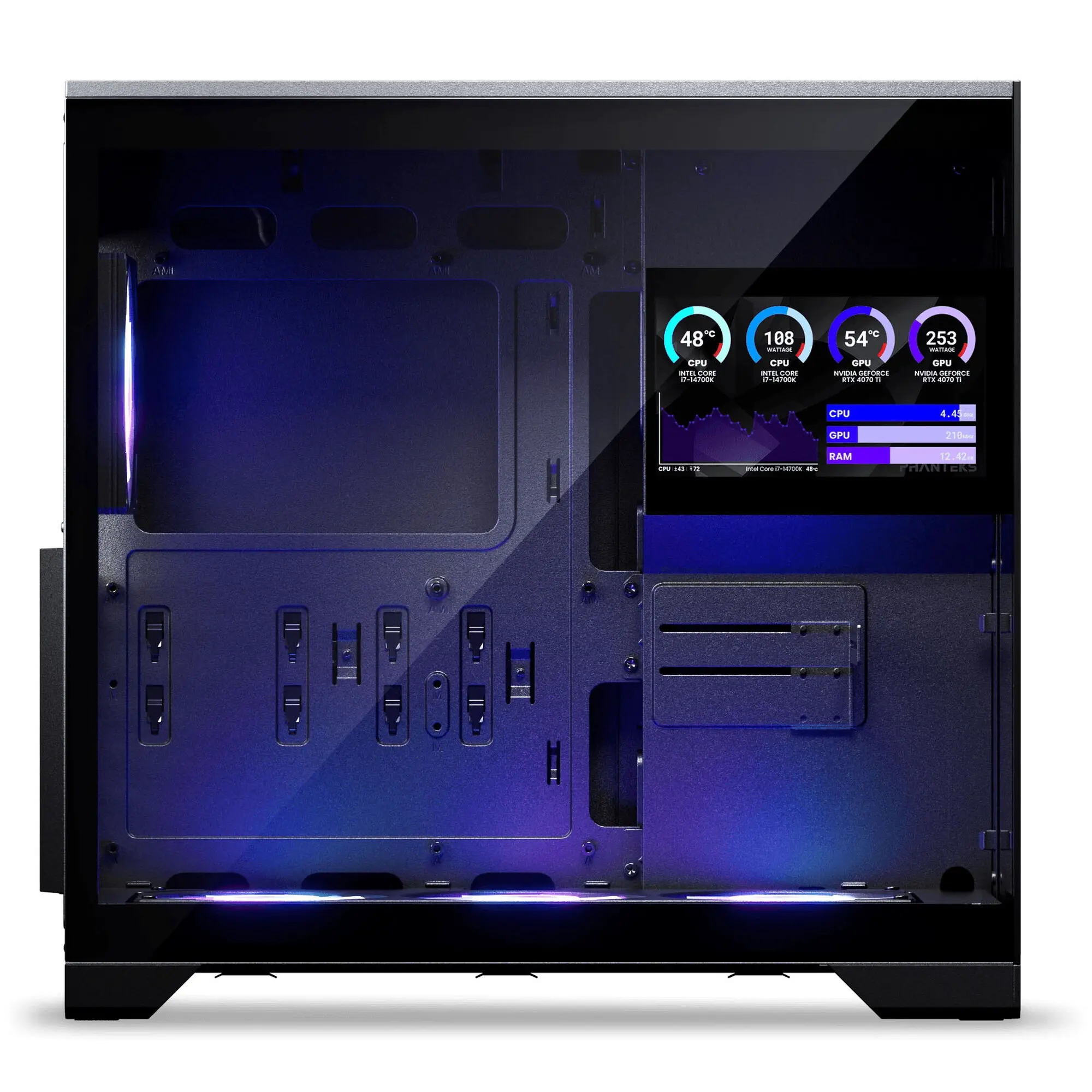 Phanteks XT V5 LCD Midi-Tower ATX - Vetro Temperato, Display 7" - Nero - immagine 4