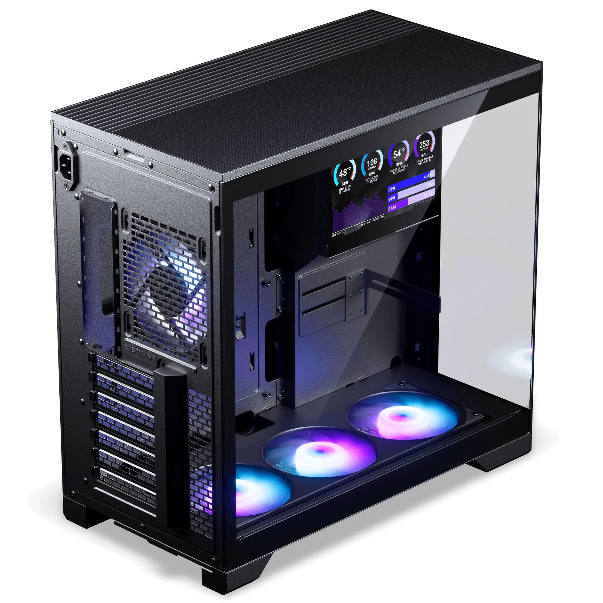 Phanteks XT V5 LCD Midi-Tower ATX - Vetro Temperato, Display 7" - Nero - immagine 6
