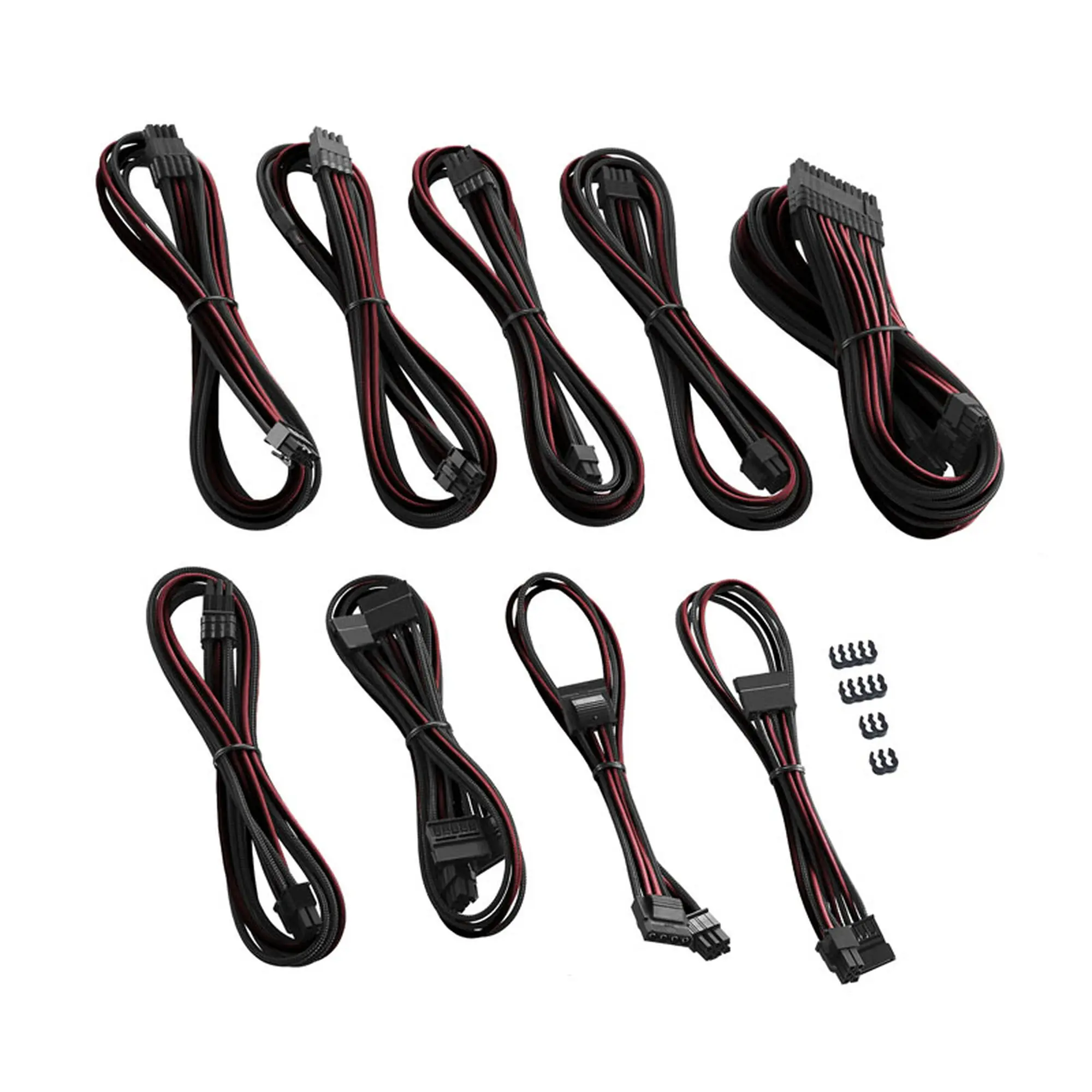 CableMod C-Series Pro ModMesh Cable Set for Corsair AXi, HXi and RM (Yellow Label) - Nero/Rosso Sangue - immagine 2